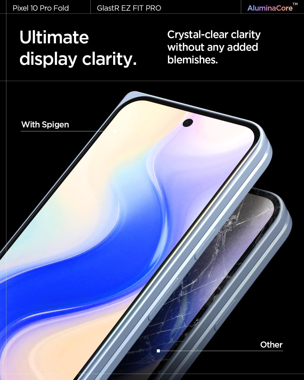 Thumbnail 5 de Spigen Glas.tR EZ Fit Pro — Verre trempé pour Google Pixel 10 Pro Fold, 2 pièces