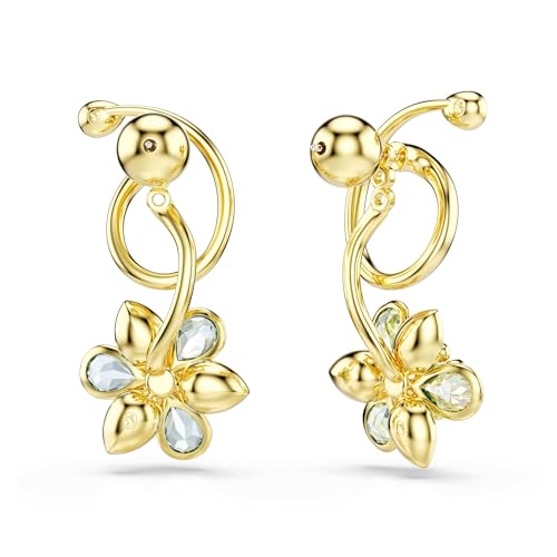 Thumbnail 4 de Swarovski Pendientes Idyllia: diseño asimétrico y florales removibles en baño tono oro