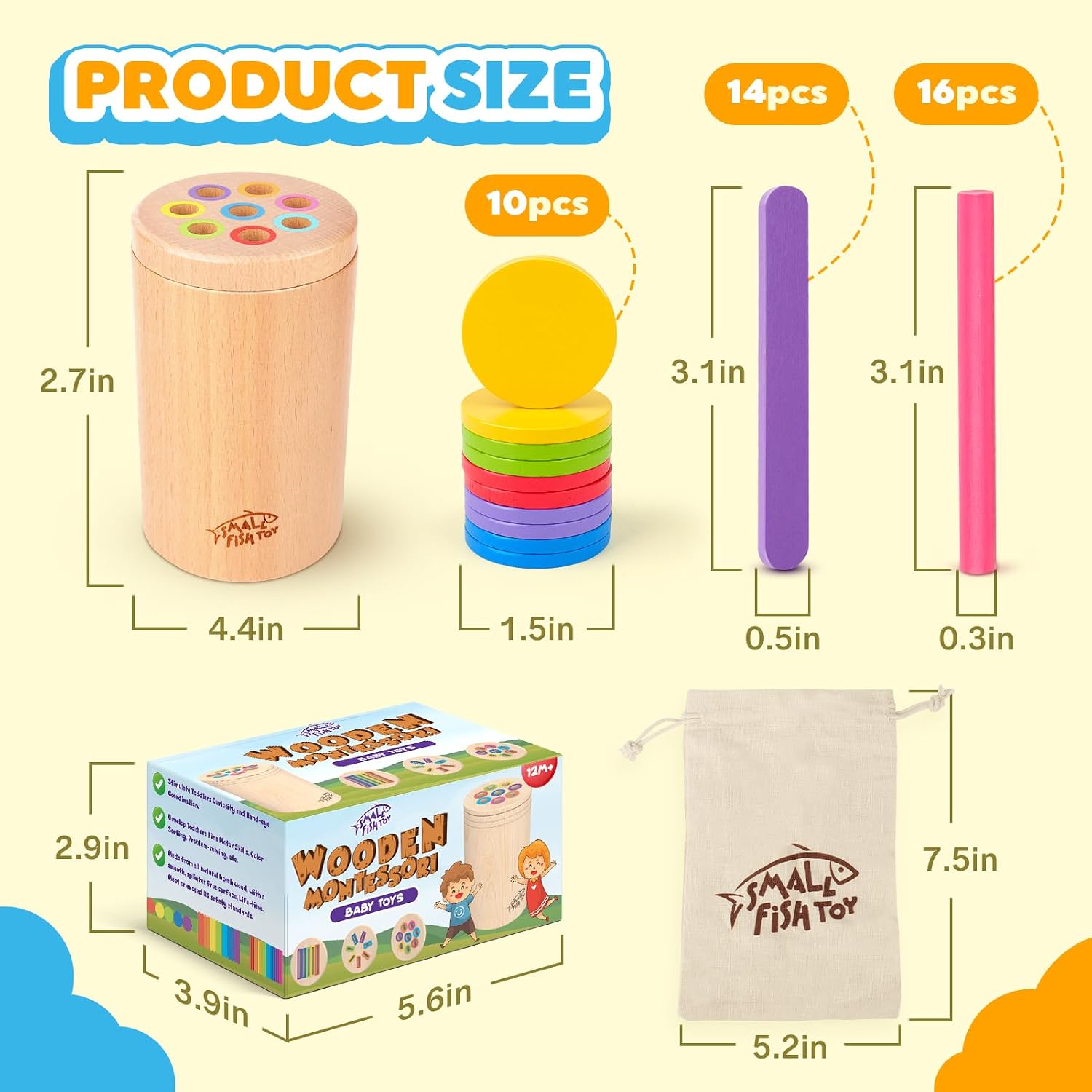 Thumbnail 4 de Montessori Wooden 3-in-1 Toy 1-3