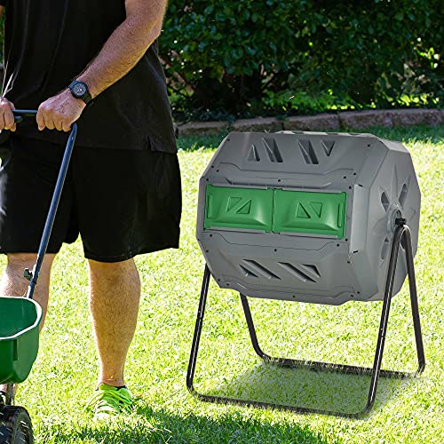 Thumbnail 7 de Outsunny Compostador Giratorio de 160L con Marco de Acero