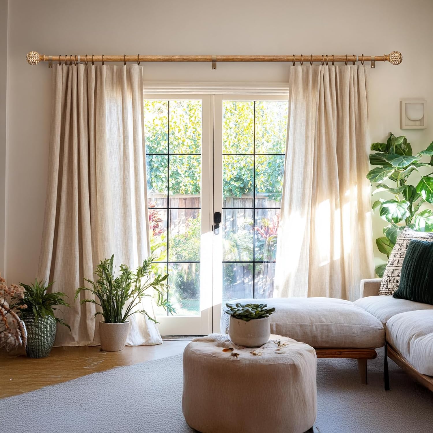 Thumbnail 1 de QDWIS Wood Curtain Rods 36-88''