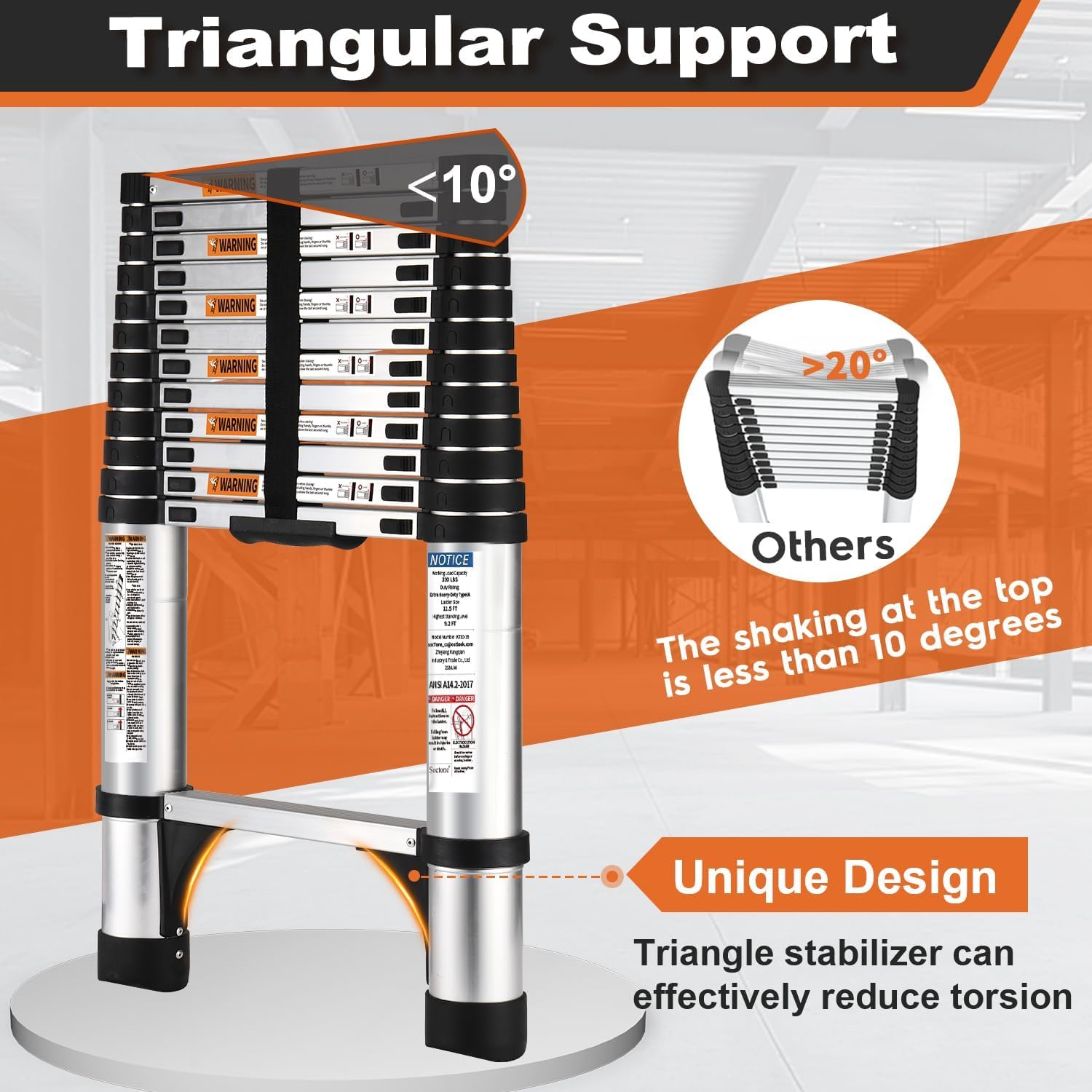 Detalle 2 de SocTone Telescoping Ladder 12.5 FT
