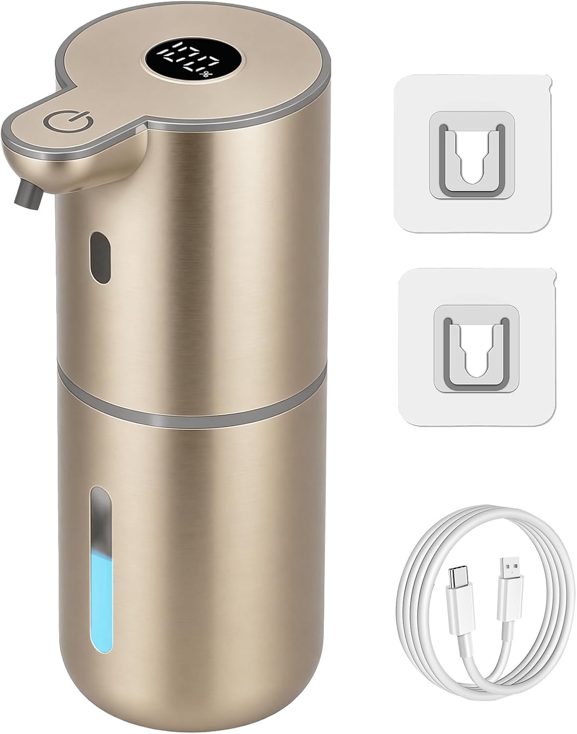 Detalle de OHIFAST OFASDGDP18F Touchless Foaming Soap Dispenser, Gold, 380 mL