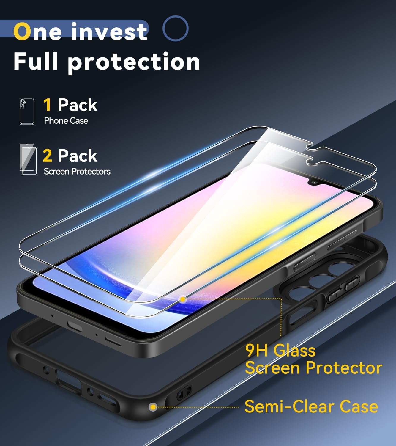 Detalle 2 de ivoler Coque Mat Galaxy A26 5G 2 Verres Trempé