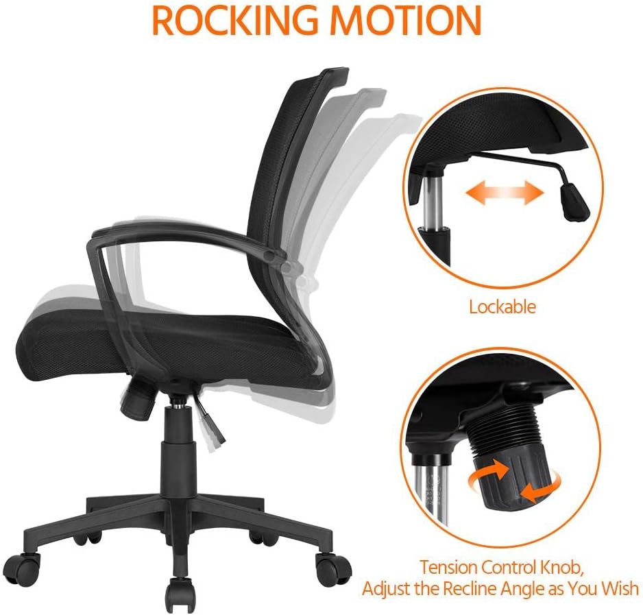 Detalle de Yaheetech: 2 Sedie da Scrivania Ergonomiche con Rete, Ruote e Braccioli – altezza regolabile