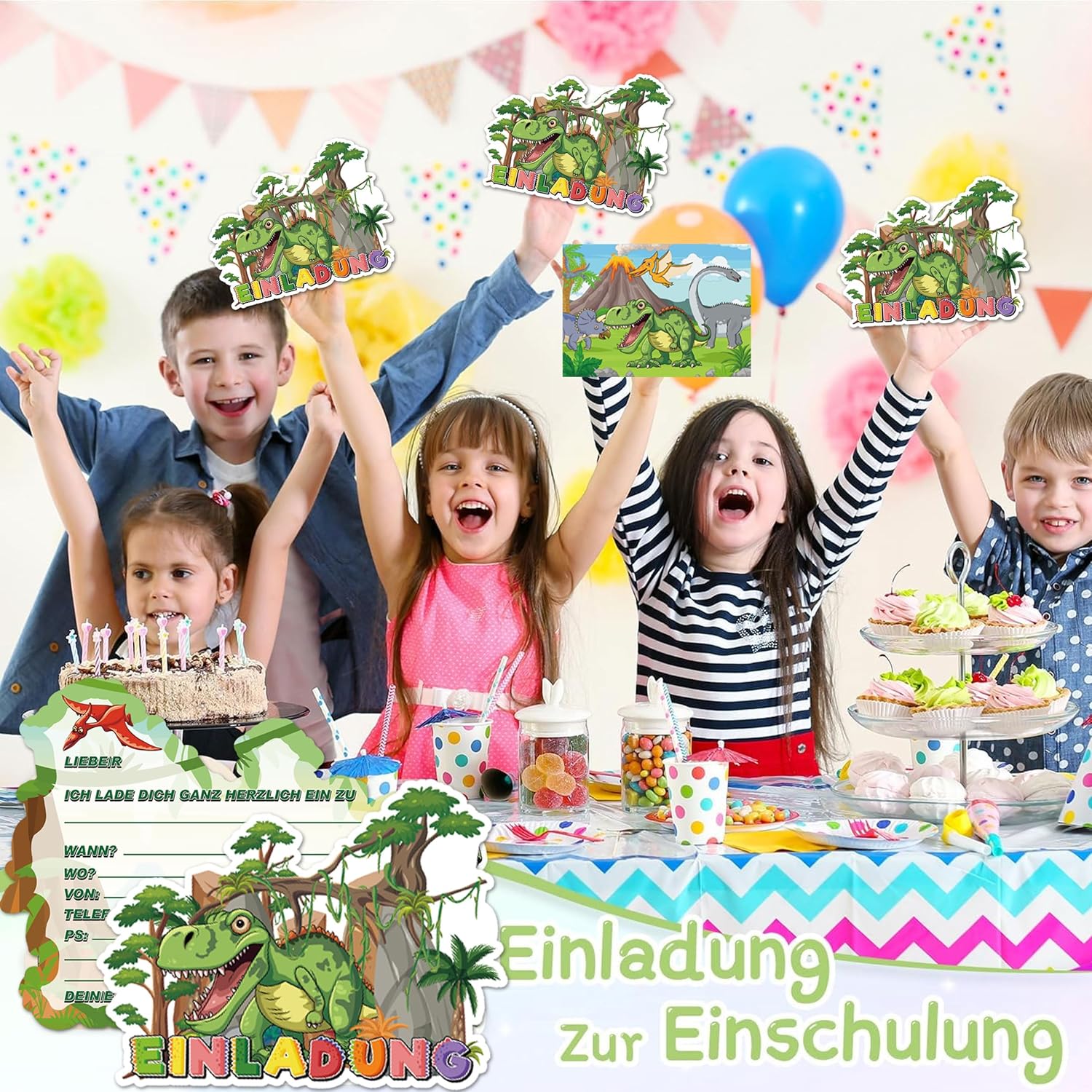 Thumbnail 2 de ROMANVIC Einladungskarten Dinosaurier