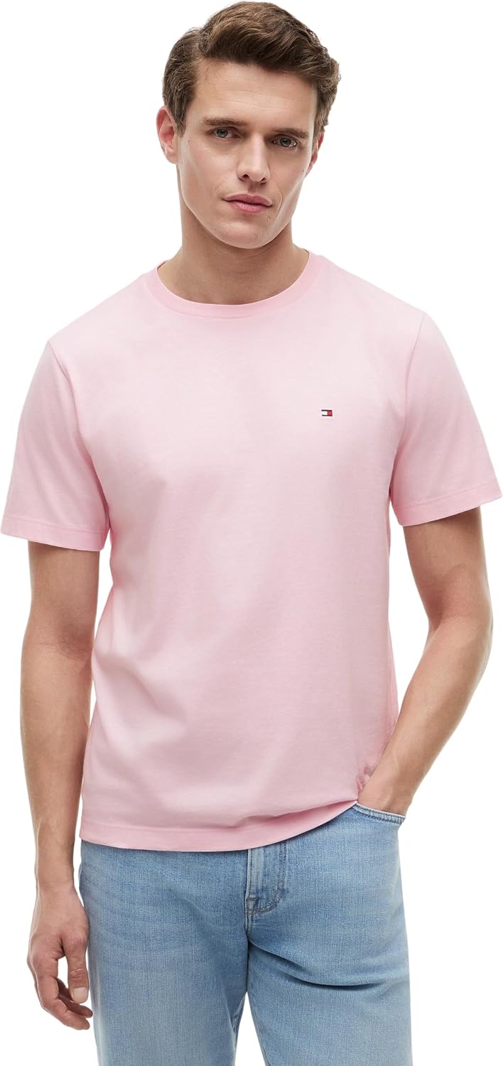 Detalle de Tommy Hilfiger Herren T-Shirt Seasonal Solid Tee mit Rundhalsausschnitt (Kurzarm)
