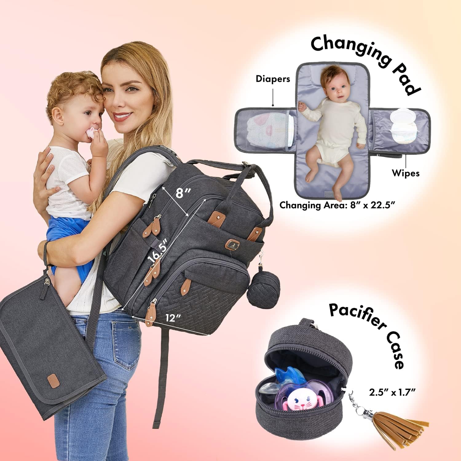 Thumbnail 1 de Dikaslon Mochila Cambiador 42x20x30 cm
