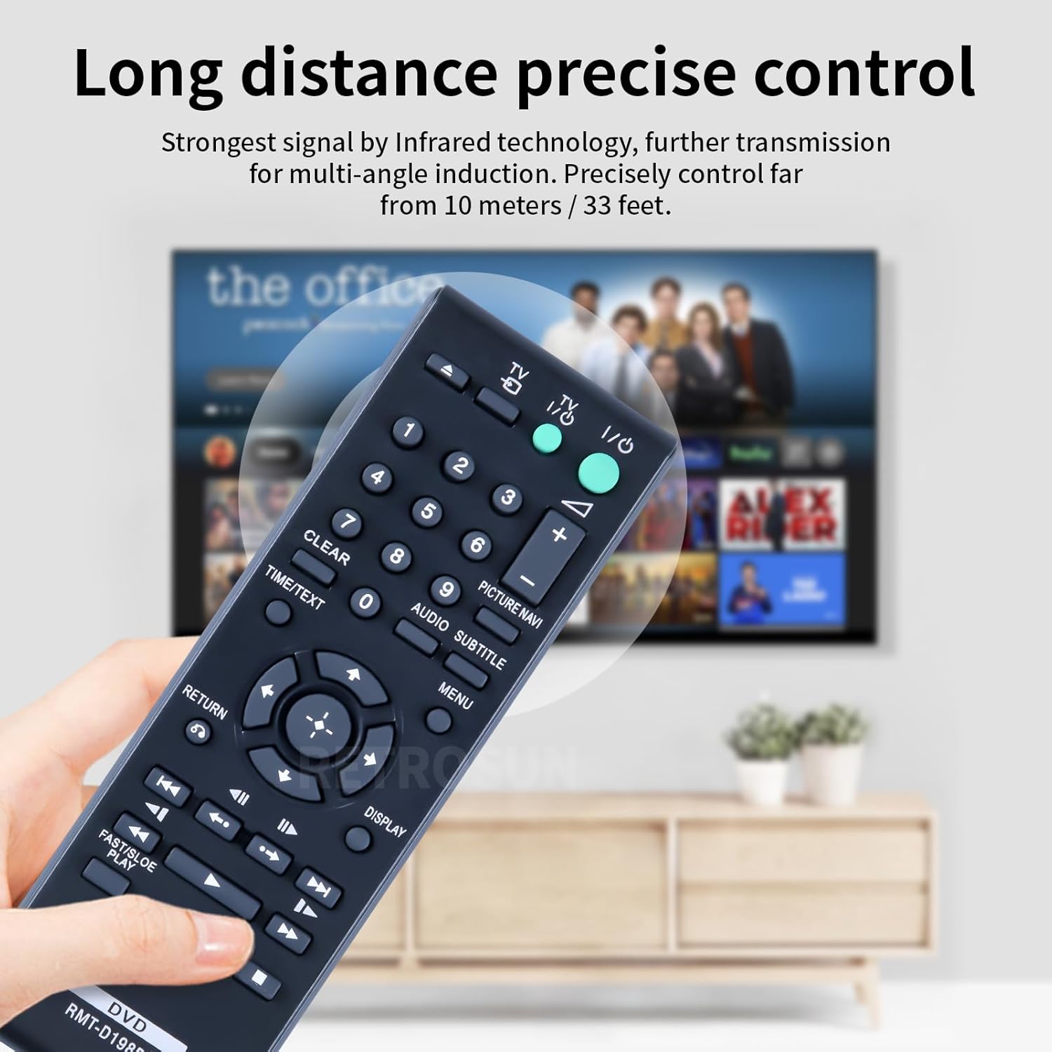 Thumbnail 4 de TCNOUMT Replacement DVD Remote Control RMT-D198P for Sony DVD players (AAA battery powered)