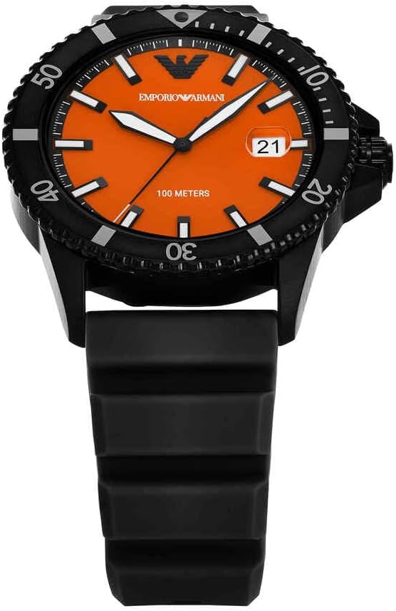 Thumbnail 3 de Emporio Armani Uhr Herrenuhr Quarz Dreizeiger Datum, 42 mm Gehäuse, Silikonband
