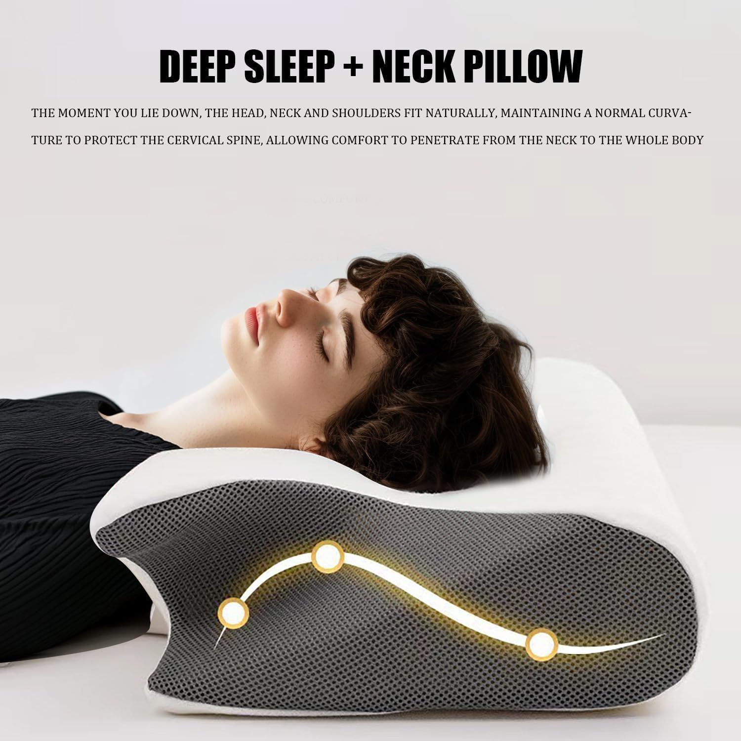 Detalle de Purova Oreiller Ergonomique Cervical – 2 en 1 mémoire de forme, soutien cervical adaptatif