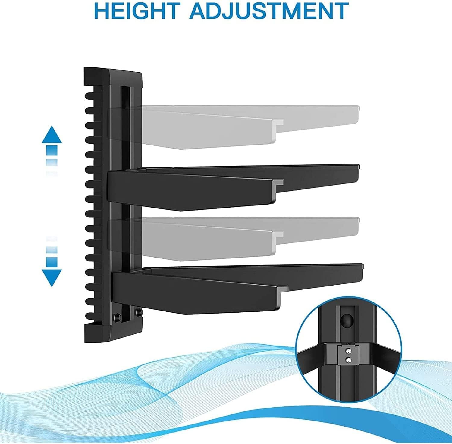Thumbnail 4 de Suptek CS202 Floating Wall Shelf Bracket with Tempered Glass (2 shelves) for AV devices, black