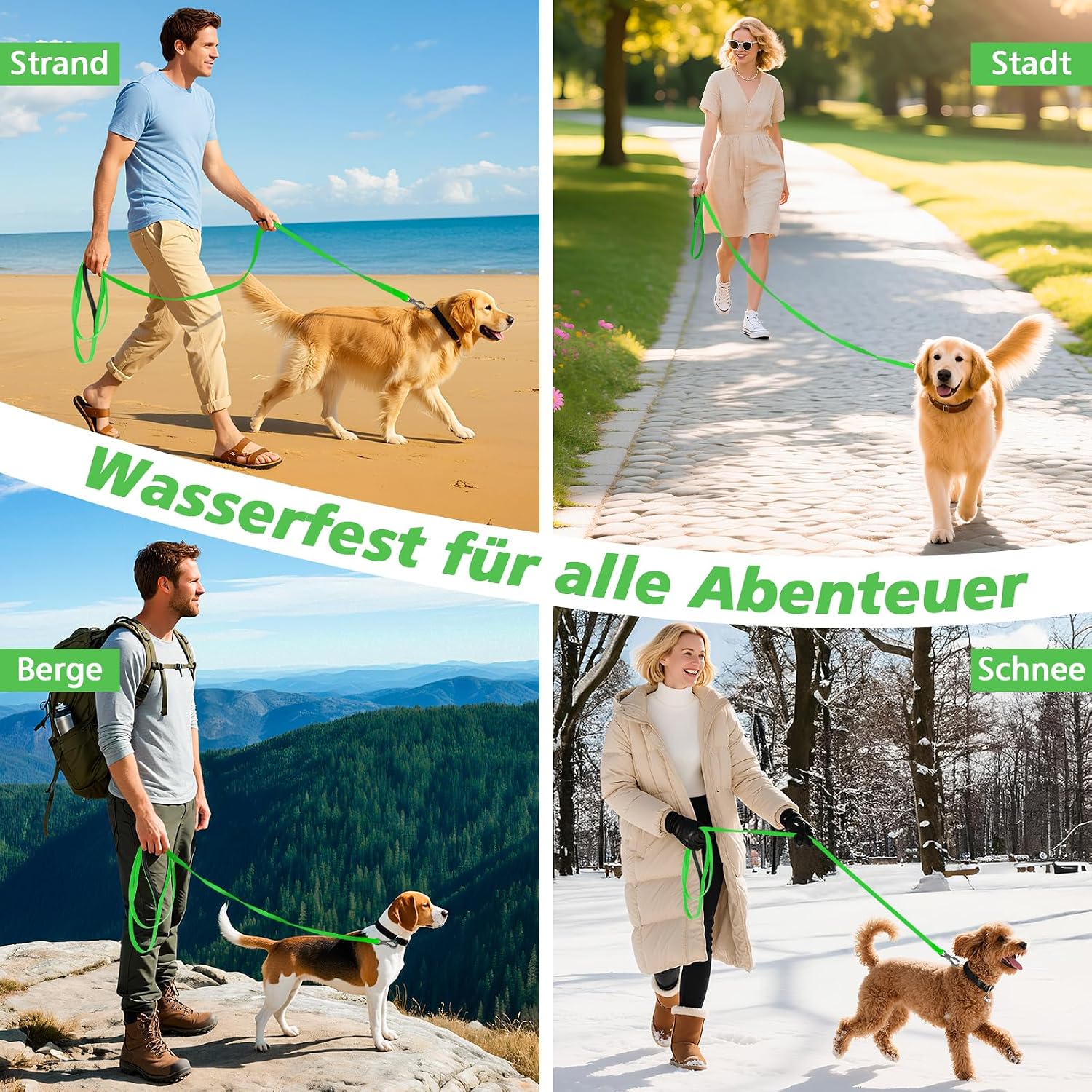 Thumbnail 6 de X XBEN Wasserdicht Schleppleine für Hunde 10M – robuste, schmutzunempfindliche Trainingsleine mit abschließbarem Karabiner