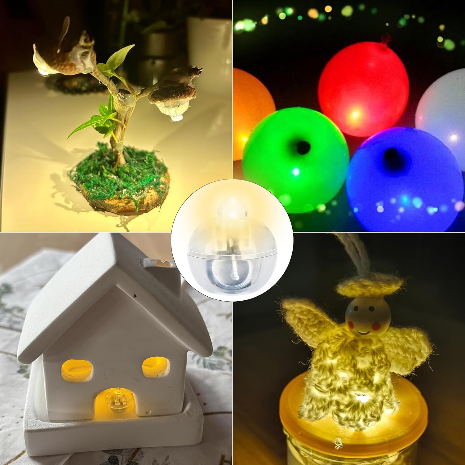 Detalle 2 de A.bigwhale zestaw 60 mini lampek LED, ciepła biel, zasilanie bateryjne