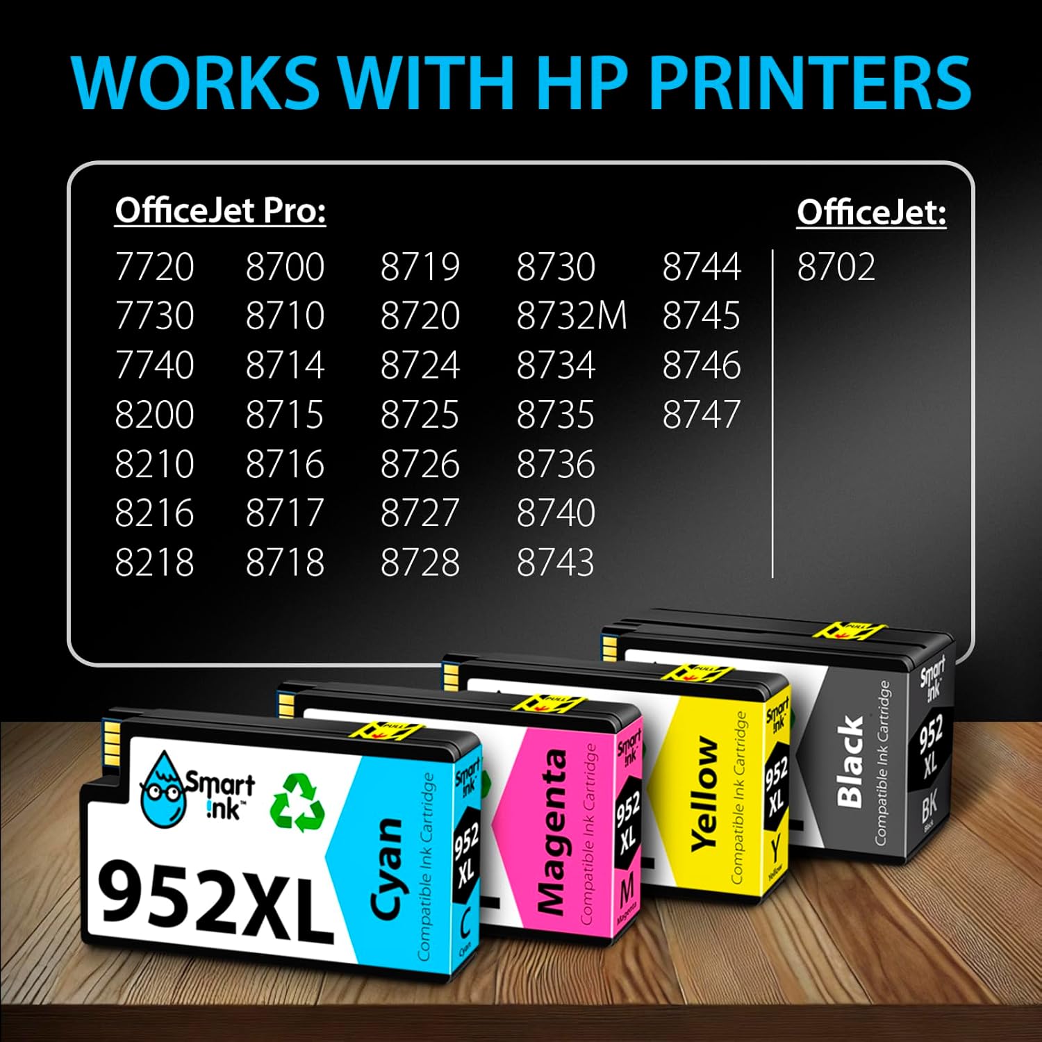 Thumbnail 2 de Smart Ink 952XL 4-Pack Ink Cartridges 2000/1600