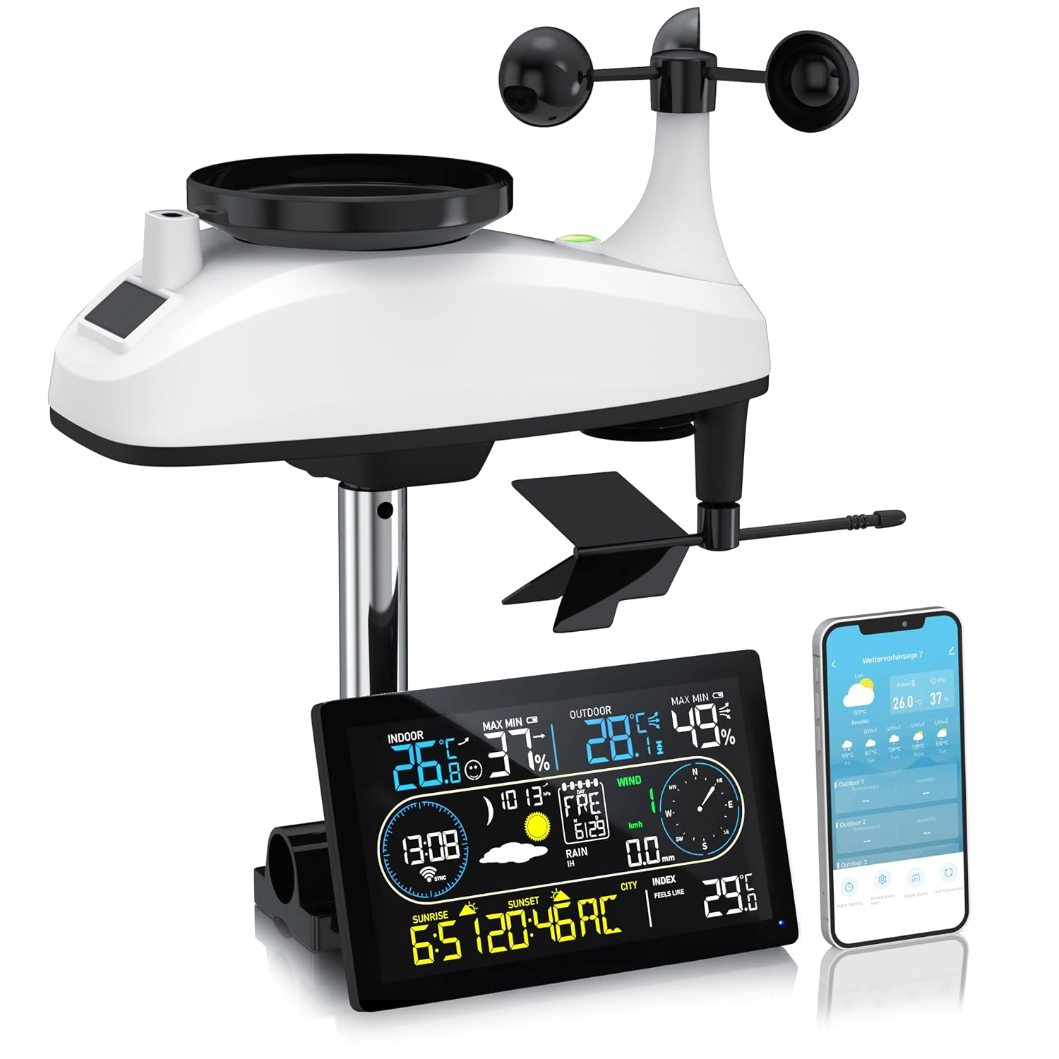 Detalle de Brandson WLAN Wetterstation mit 7-in-1 Sensor