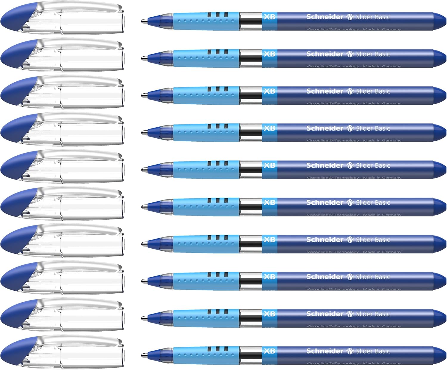 Thumbnail 6 de Schneider Slider Basic 151103 Kugelschreiber-Set (M, blau) – Viscoglide, Soft-Grip-Zone, 10er Pack