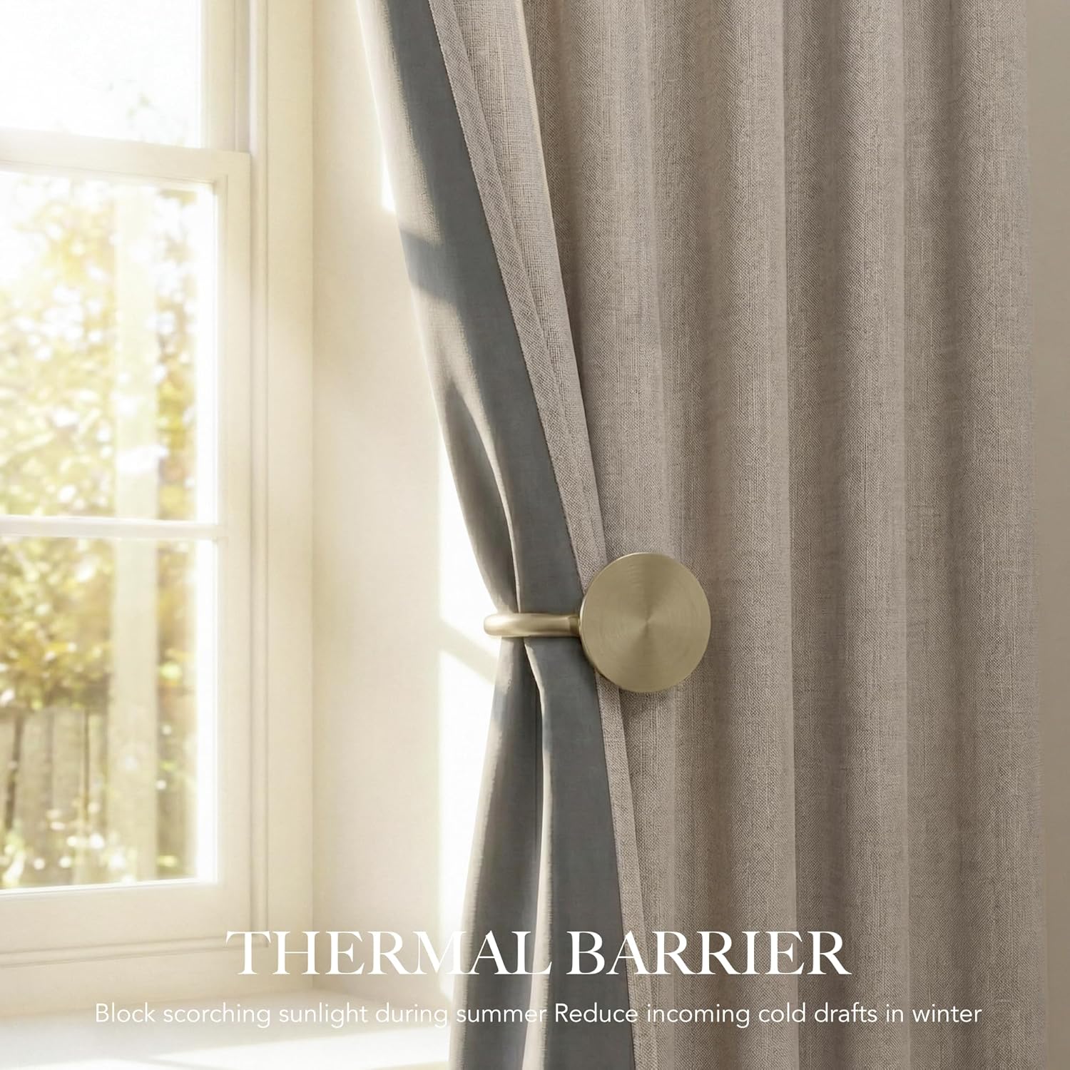 Detalle 2 de RYB HOME Blackout Curtains, 84 Inches Long
