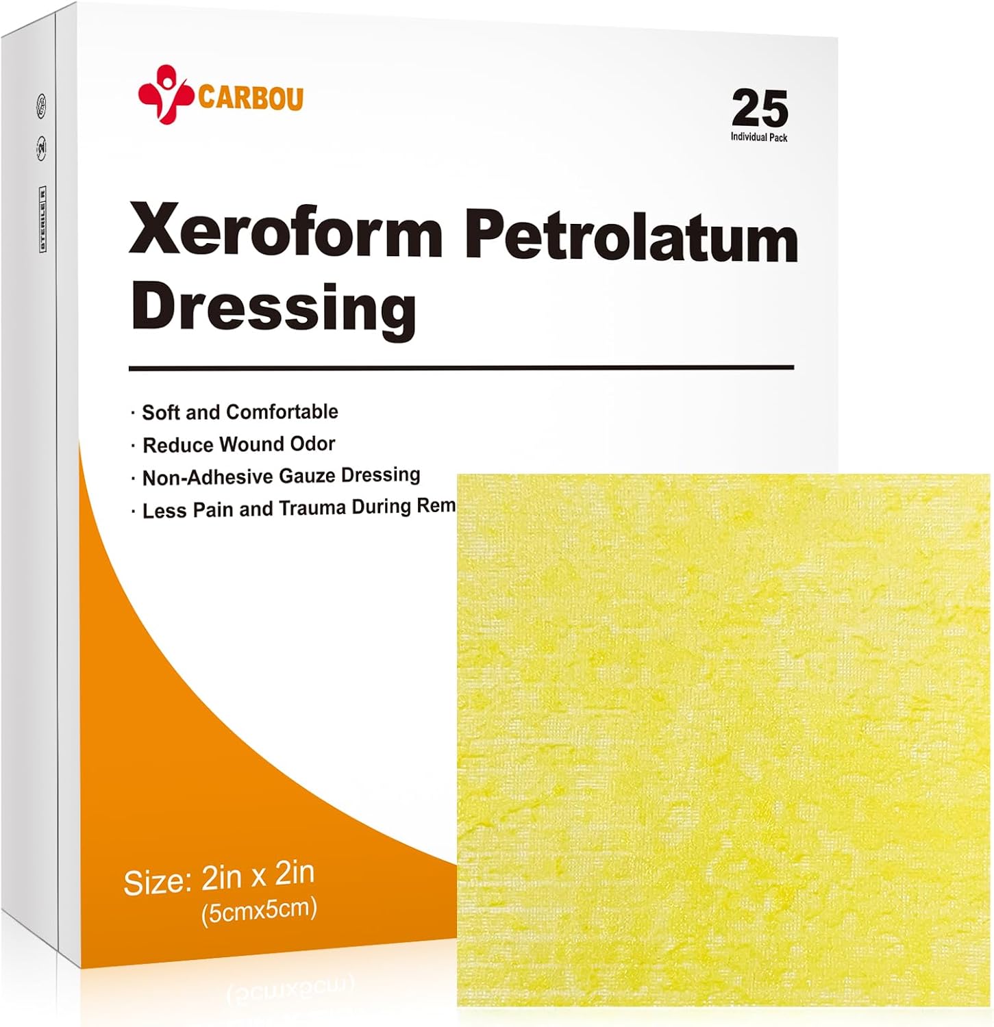 Thumbnail 6 de Carbou Medical Xeroform Petrolatum Dressing 5"x9" (25 Individual Packs) Non-Adherent Mesh Gauze Pads for Wound Care