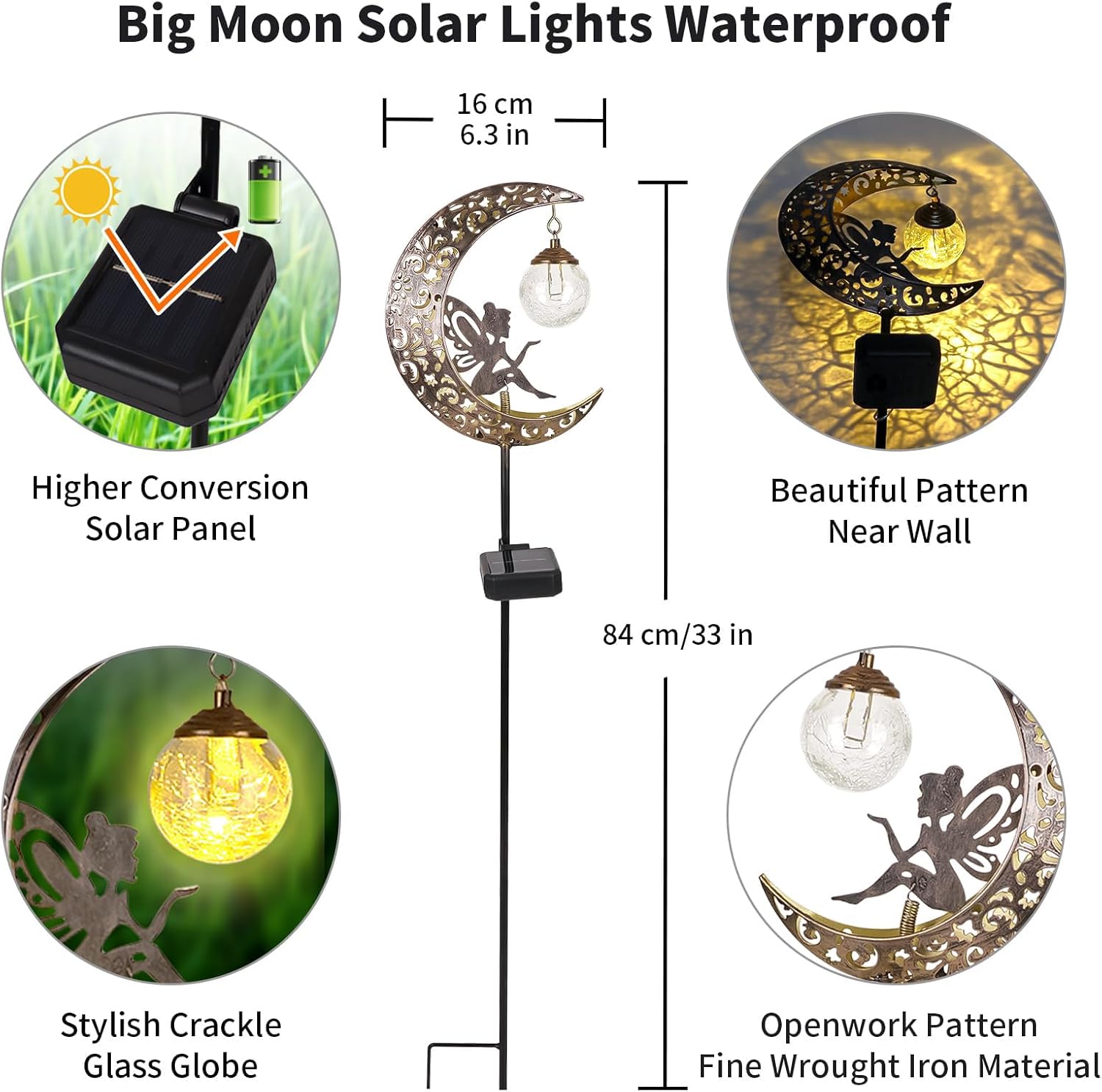 Detalle 2 de AcaJoe Solar Fairy Moon Garden Light 8h
