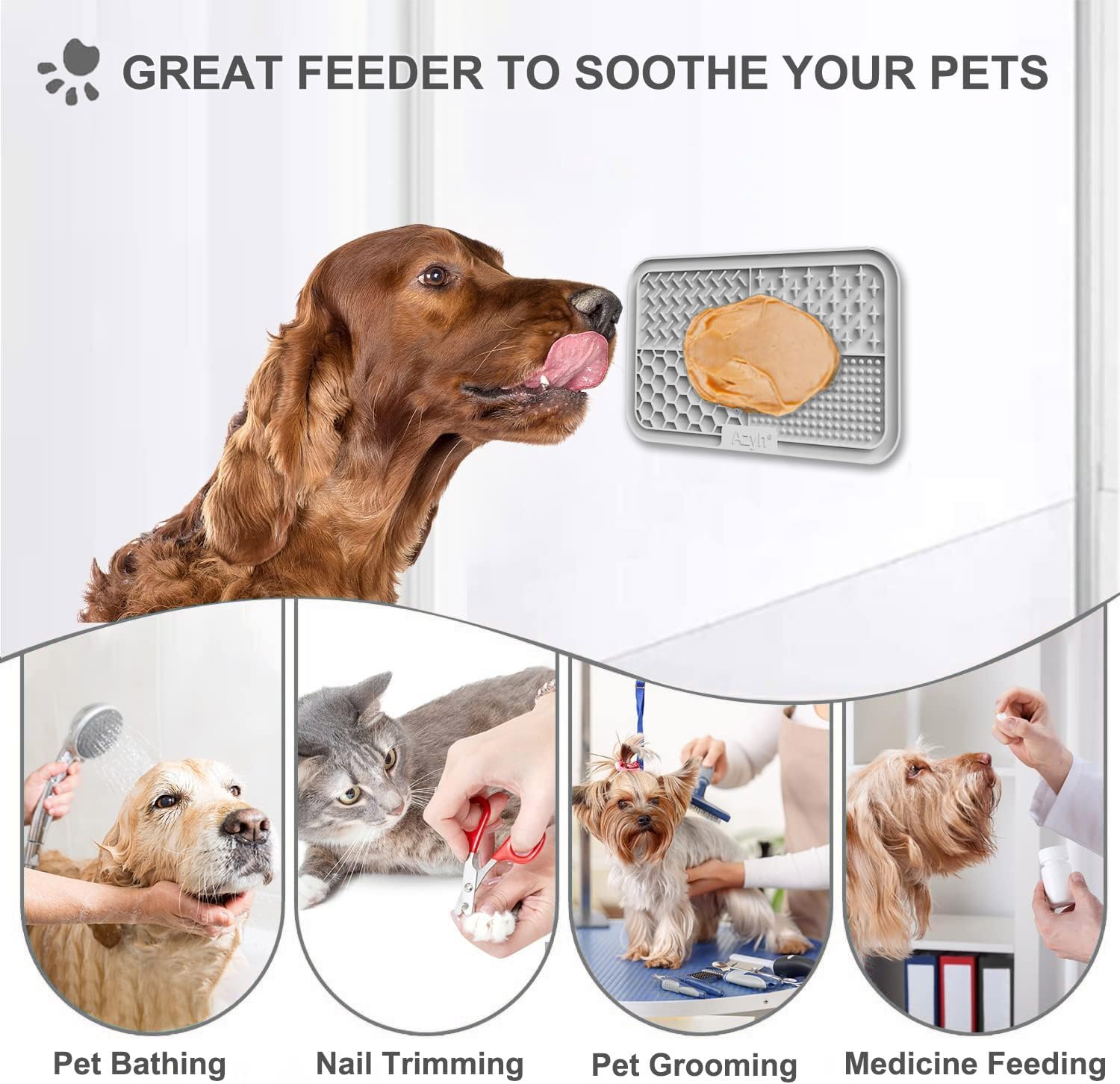 Detalle 1 de Azyh Licking Mat 2 Pack slow feeder for dogs 🐾