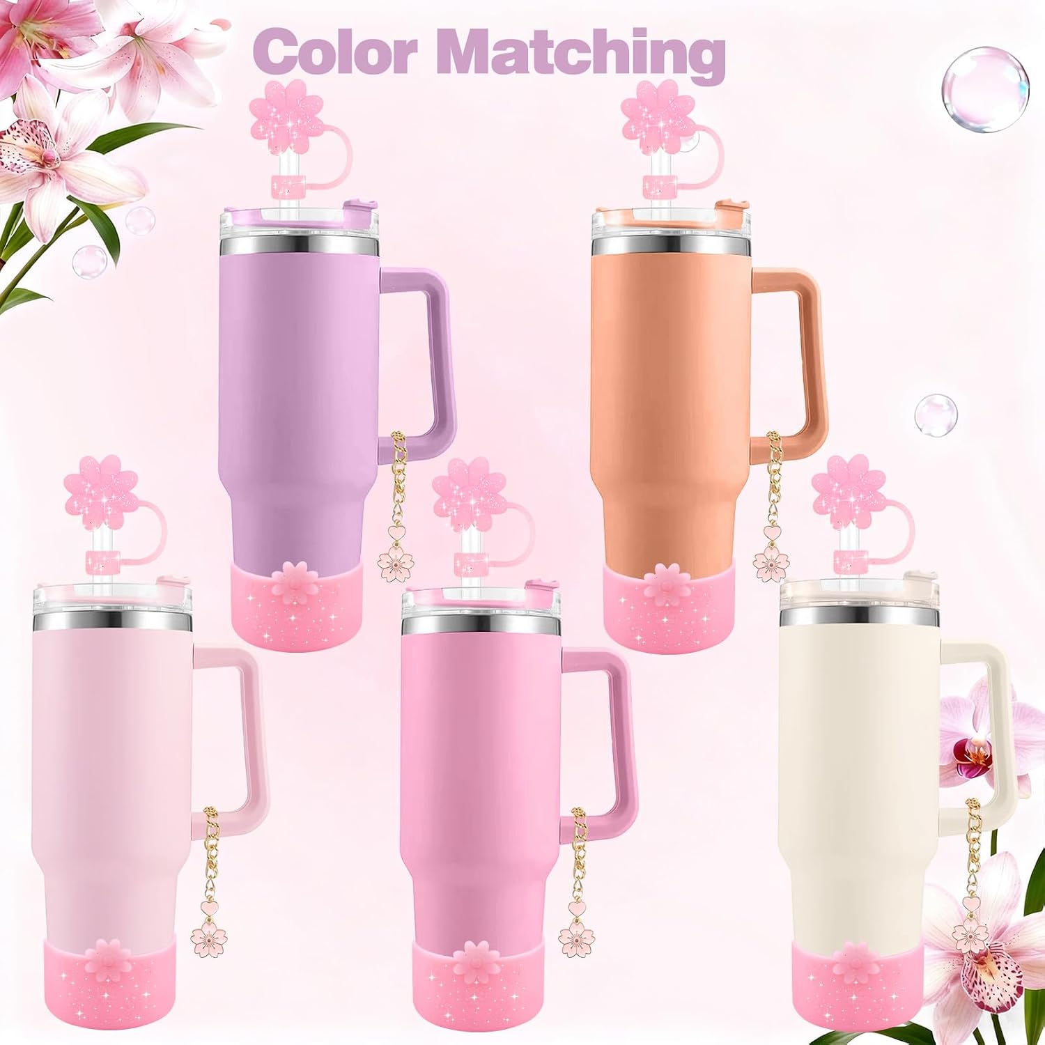 Detalle de Silicone Cup Accessories, 10mm Straw Covers