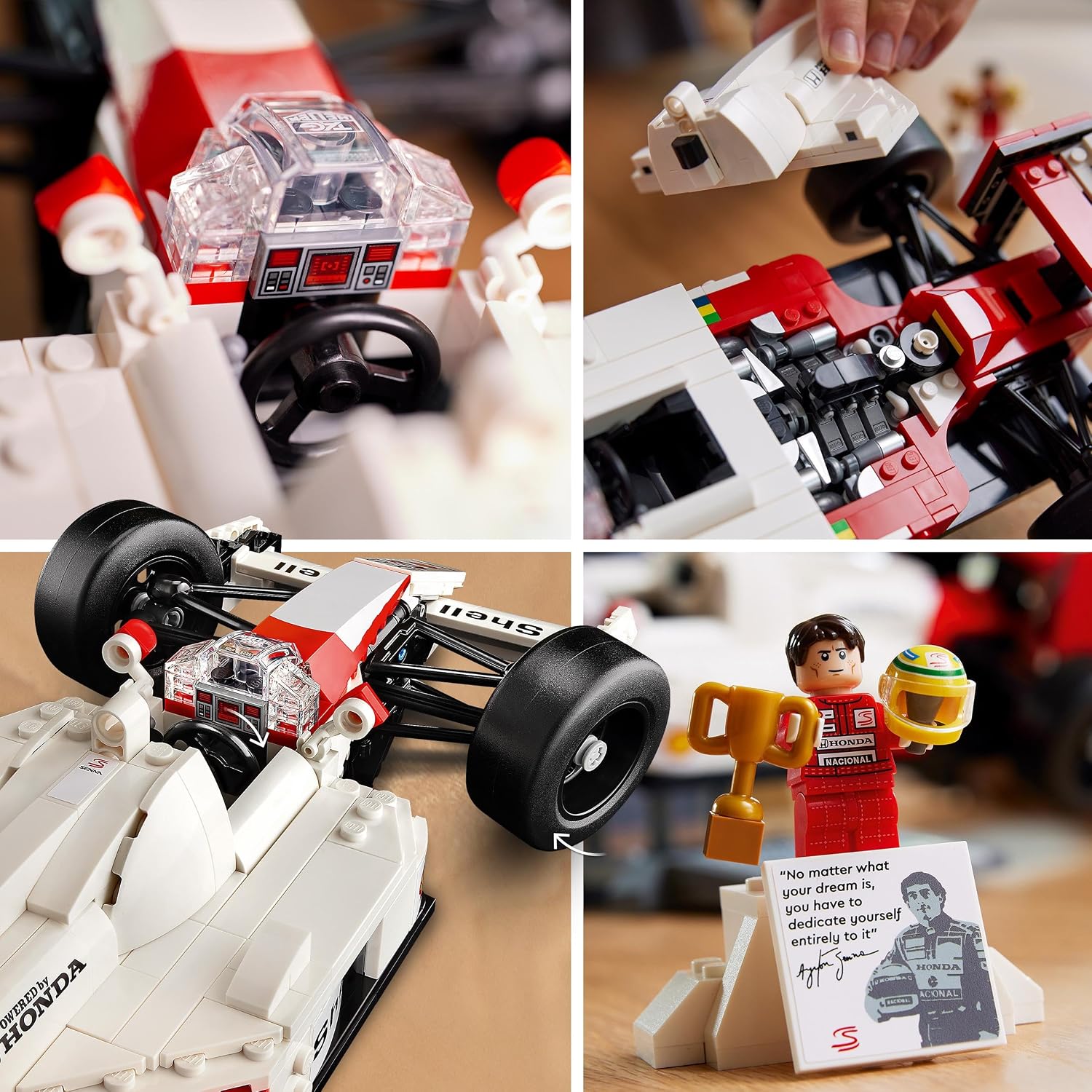 Detalle de LEGO Icons McLaren MP4/4 & Ayrton Senna Modellauto Set 10330 – Detailreiche Bauidee für Erwachsene