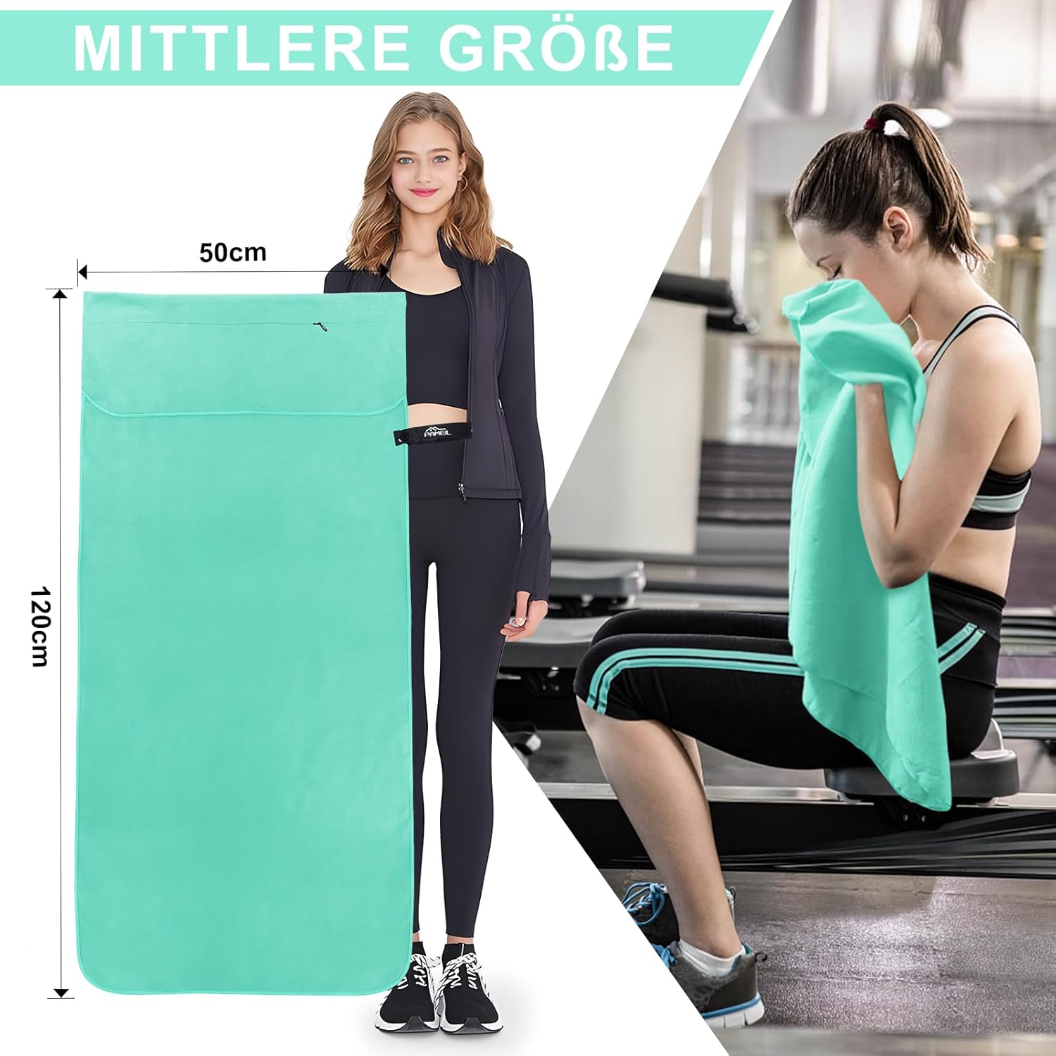 Thumbnail 2 de Pameil Fitness Handtuch 120x50 cm Gras Grün