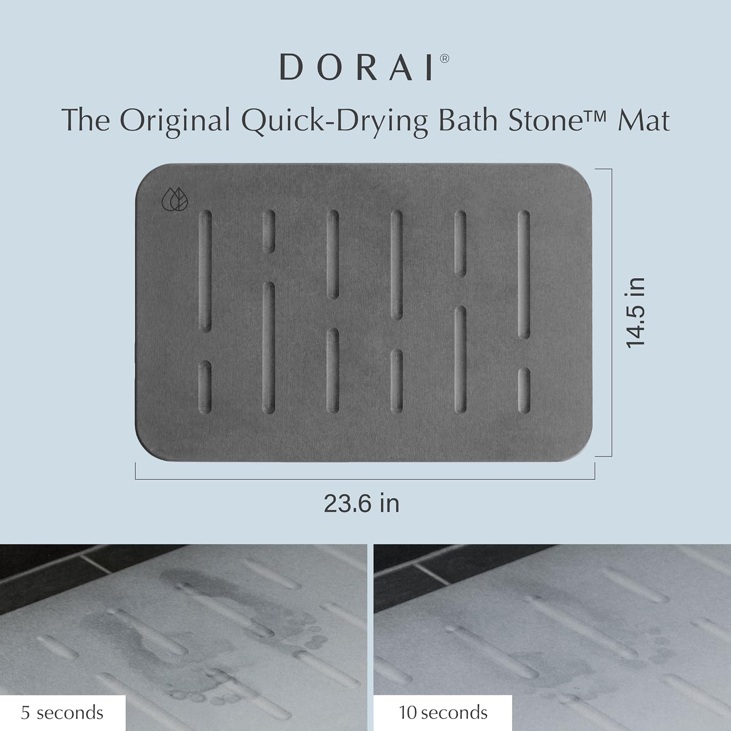 Detalle 2 de Dorai Home Bath Stone Mat 23.6"x15.4" 2-Pack
