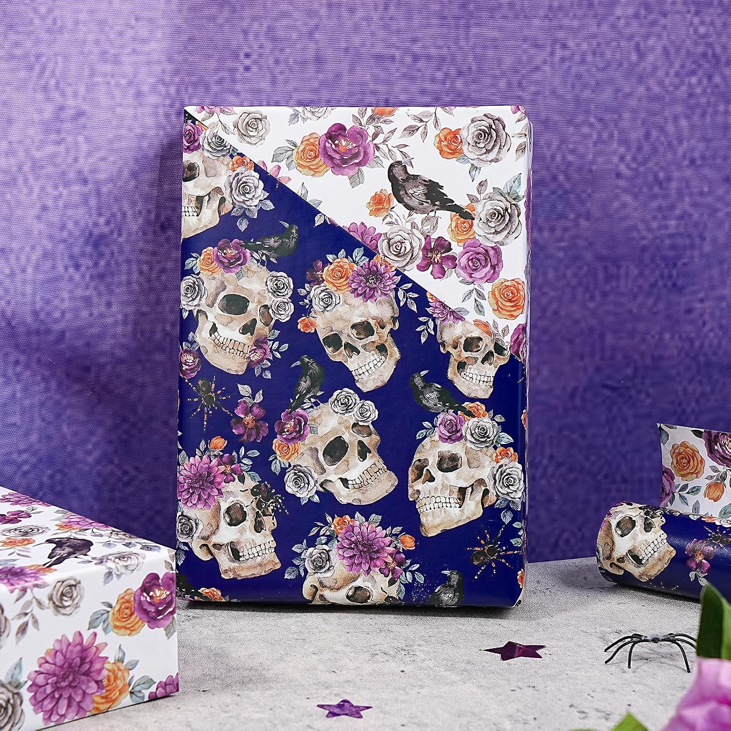 Detalle de RUSPEPA Reversible Wrapping Paper Roll, 17 Inches x 16.4 Feet