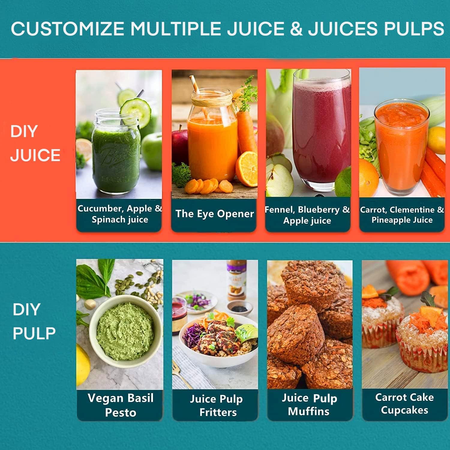 Detalle de Juilist 3" Wide Mouth Juicer 800W ๐น