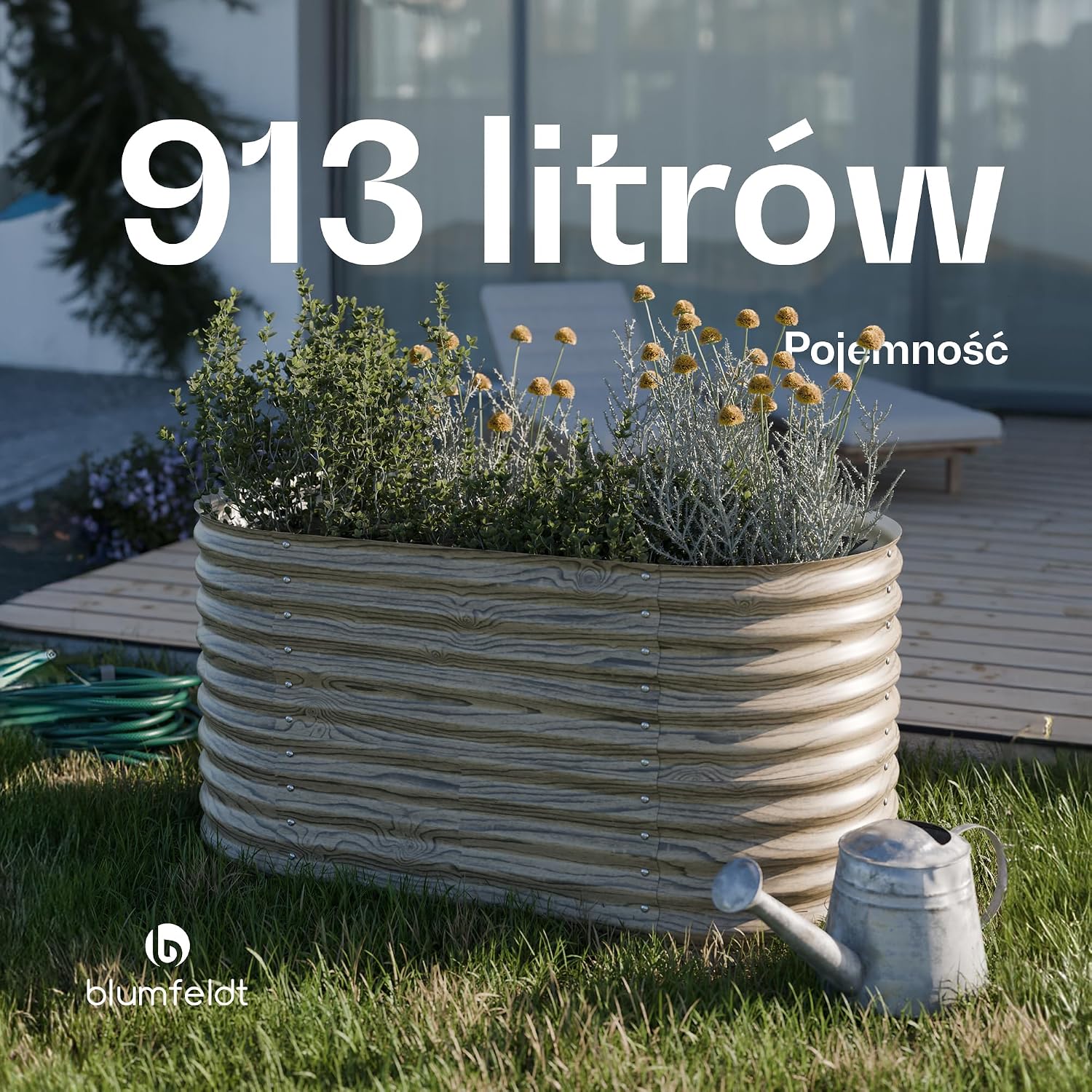 Detalle 1 de blumfeldt High Grow – owalna podwyższona grządka 913 l, 160 × 80 × 80 cm
