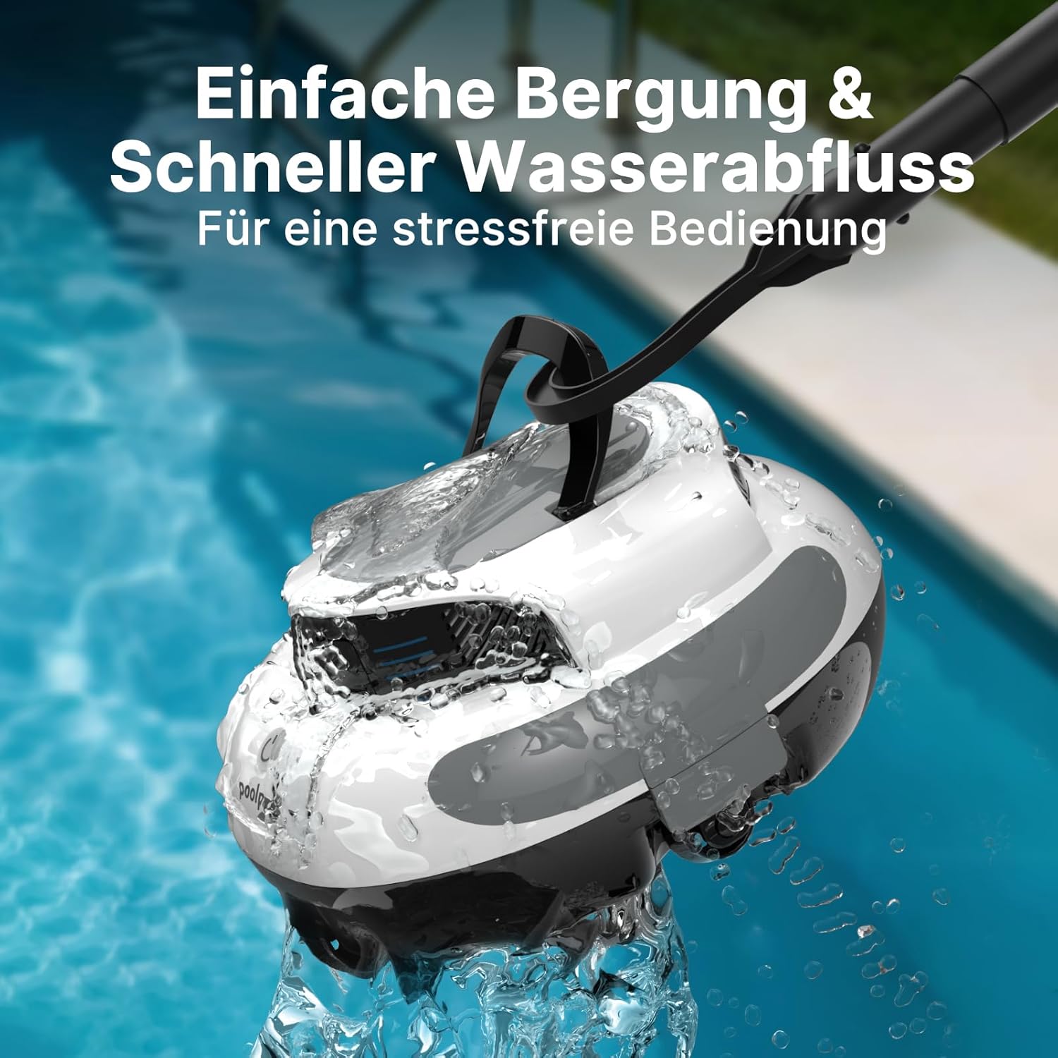 Detalle de POOLPURE 2026 — Robot Piscine sans Fil pour fonds plats jusqu’à 90 m²