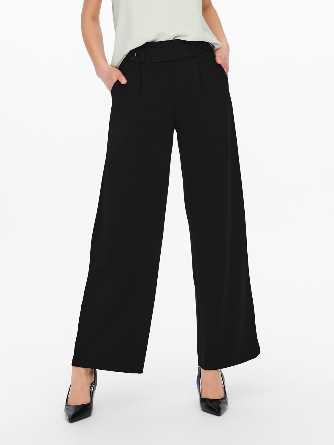 Detalle de JACQUELINE de YONG Damenhose JDYGEGGO – Mittlere Taille, weiter Beinschnitt