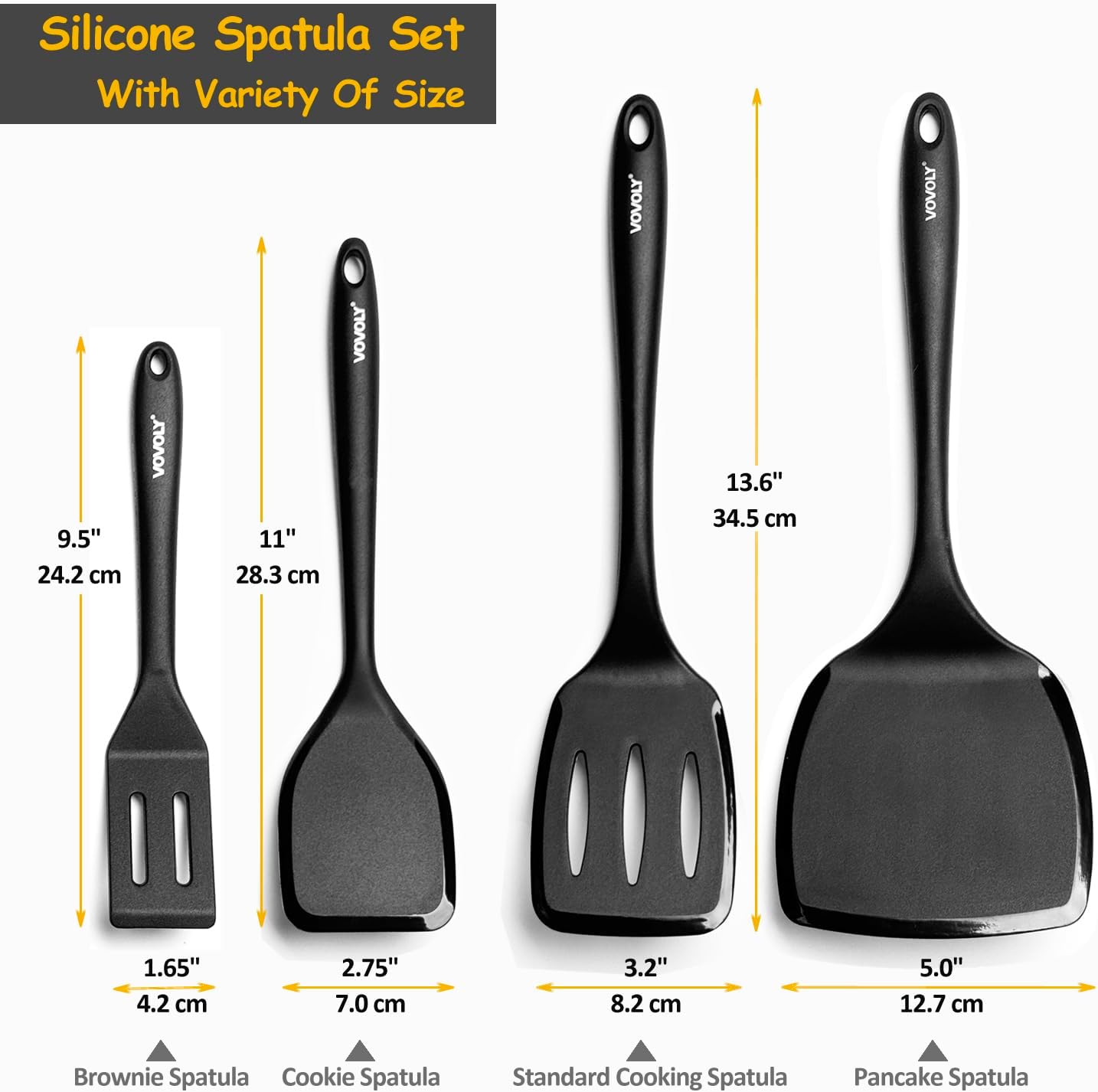 Detalle 2 de 600°F Silicone Spatula Turner Set, 4-Pack