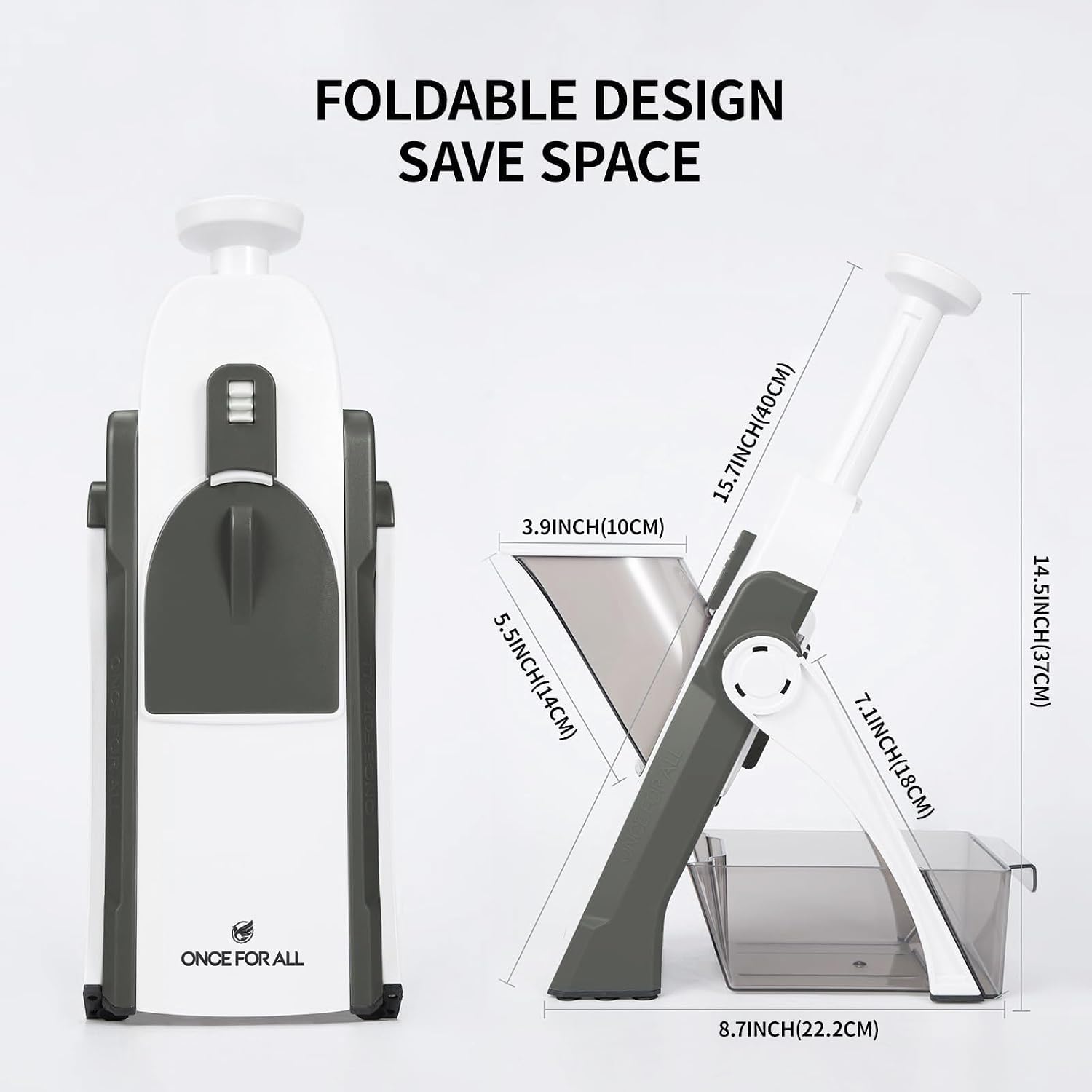 Thumbnail 4 de ONCE FOR ALL Upgrade Safe Mandoline Slicer Plus: Adjustable Dark Gray Vegetable Slicer