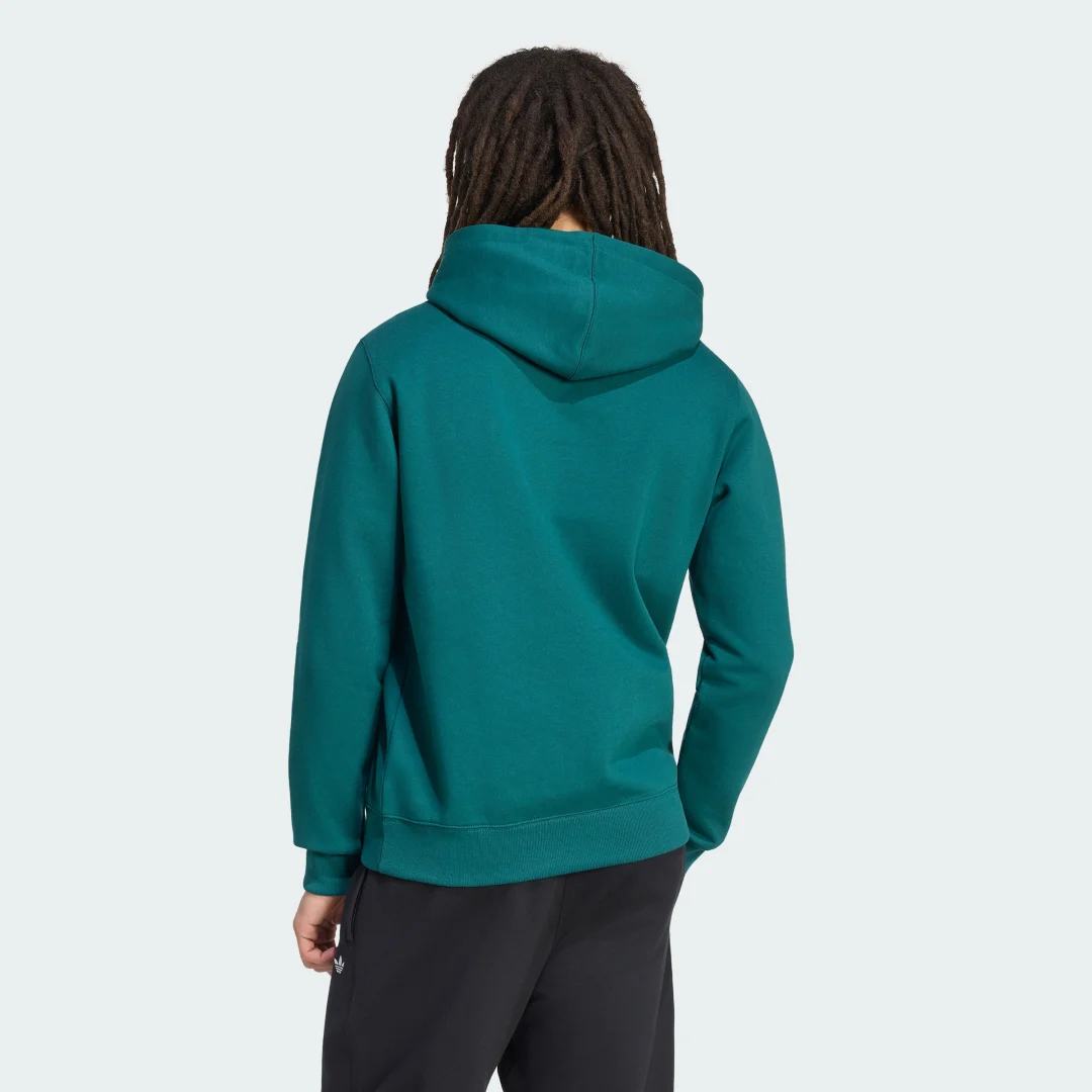 Detalle 2 de Sudadera con capucha Trefoil Essentials de Adidas – verde