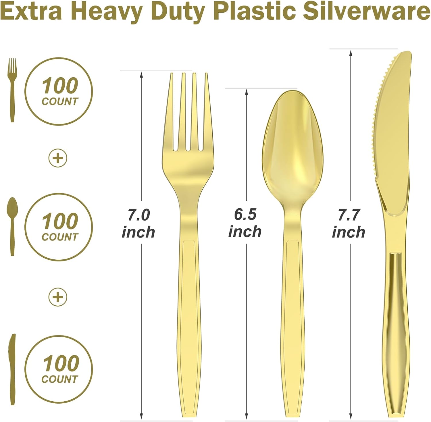 Thumbnail 1 de Dealusy 300 Count Gold Silverware 🍽️