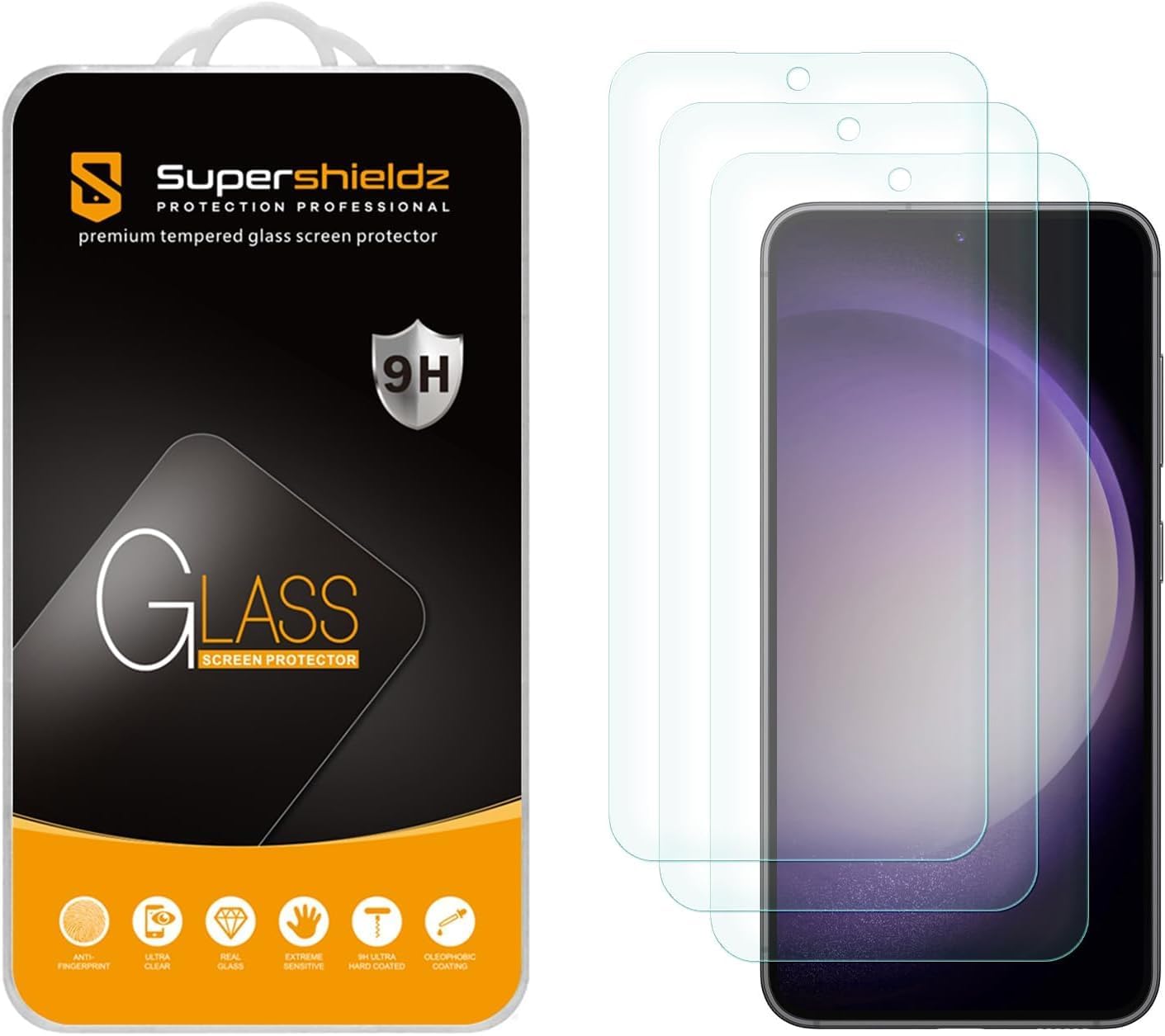 Thumbnail 6 de Supershieldz Samsung Galaxy S23 5G Tempered Glass Screen Protector 3-pack