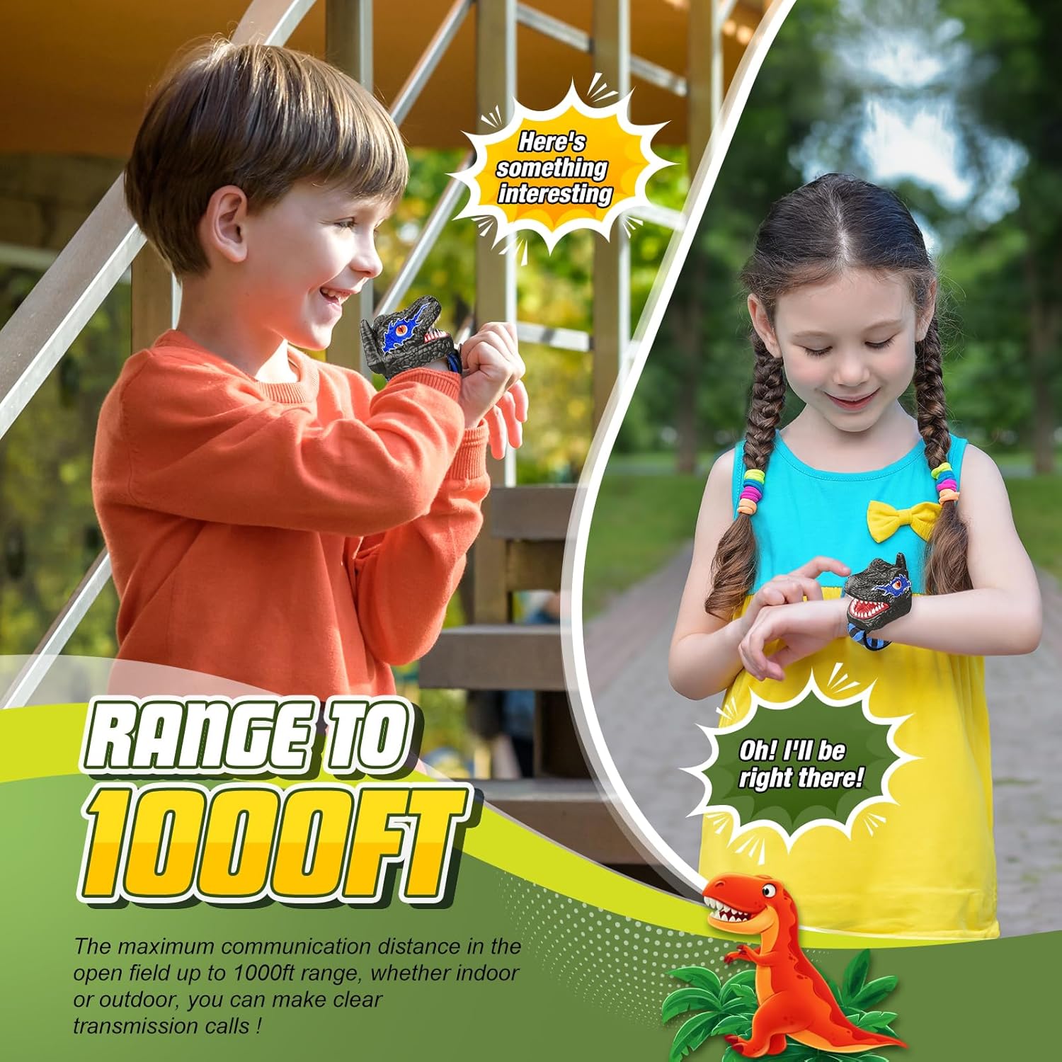 Detalle 2 de Hapikids Walkie Talkies Dinosaur design for ages 3–7