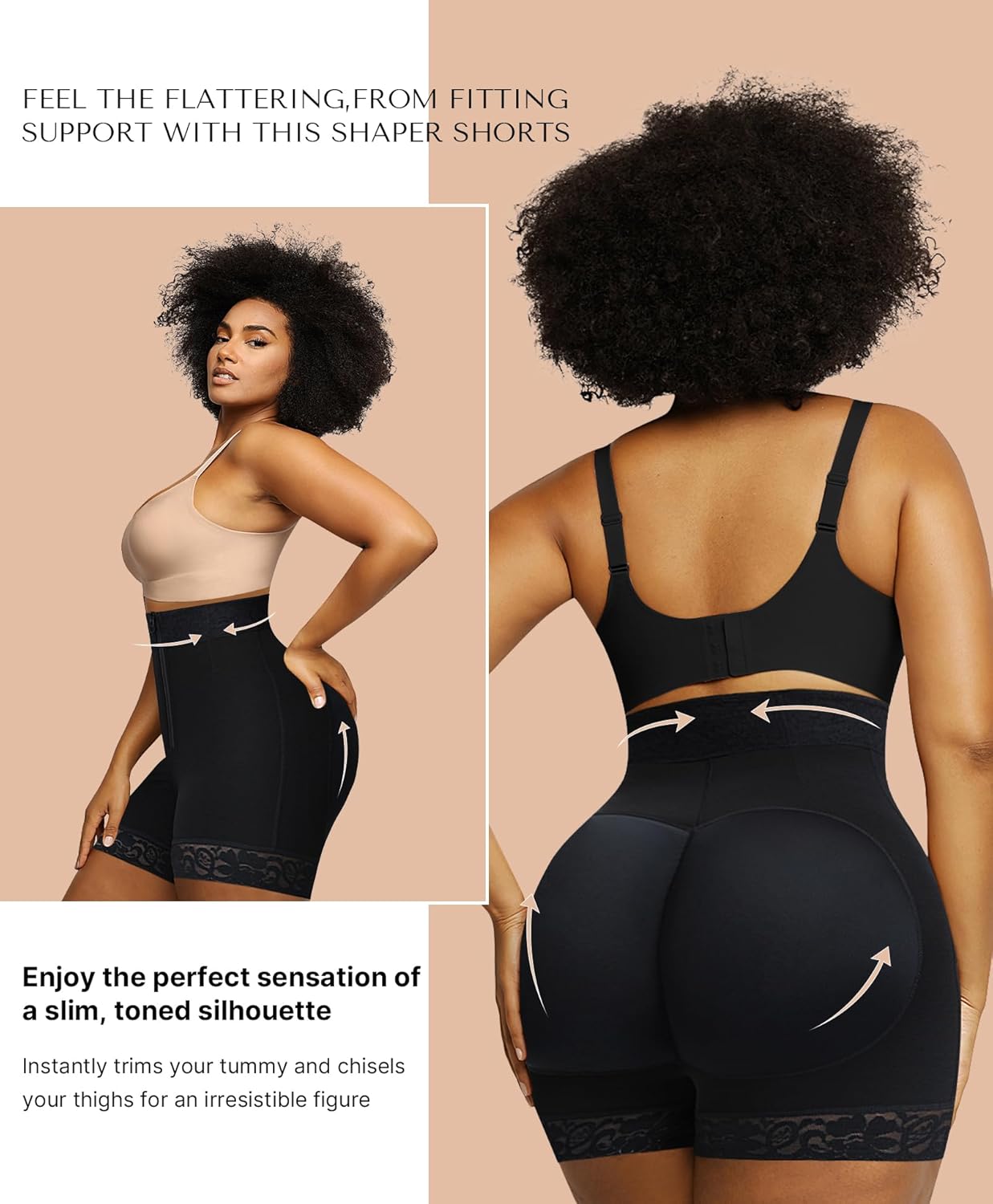 Detalle 2 de SHAPELLX Shapewear Tummy Control Fajas Colombianas Moldeadoras Butt Lifting Shorts for Women