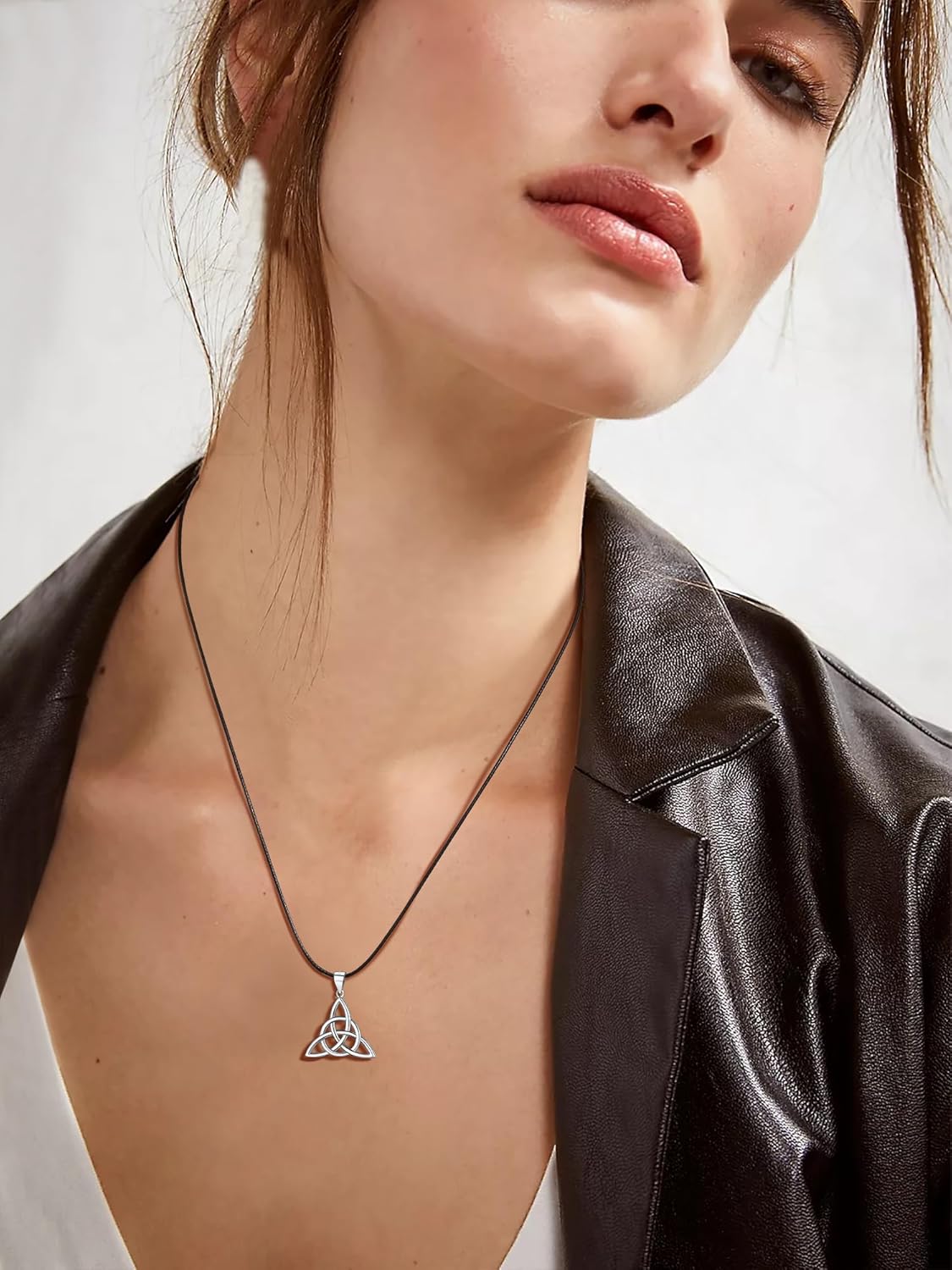 Thumbnail 5 de PROSILVER Collier Cuir Noir avec Fermoir Argent 925 – Longueurs 41 à 71 cm, cordon fin