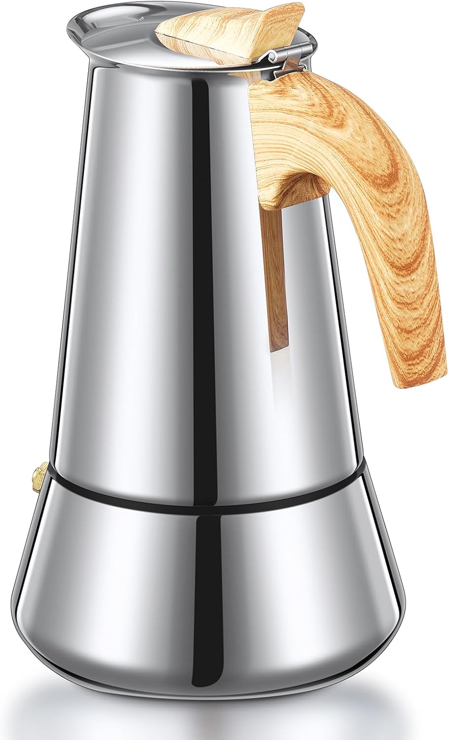 Detalle de Yabano Cafetiere italienne Moka Pot, 350ml Stainless Steel Stovetop Coffee Maker