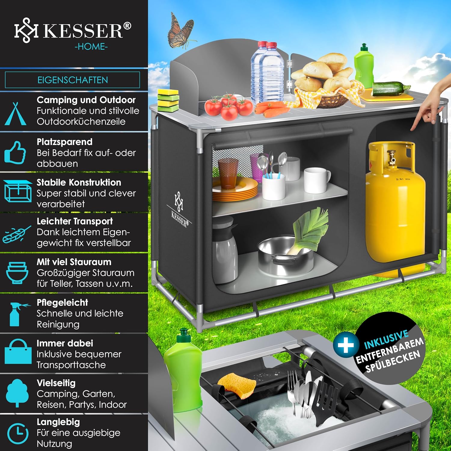 Thumbnail 2 de KESSER Campingküche F4 Anthrazit mit Aluminiumgestell