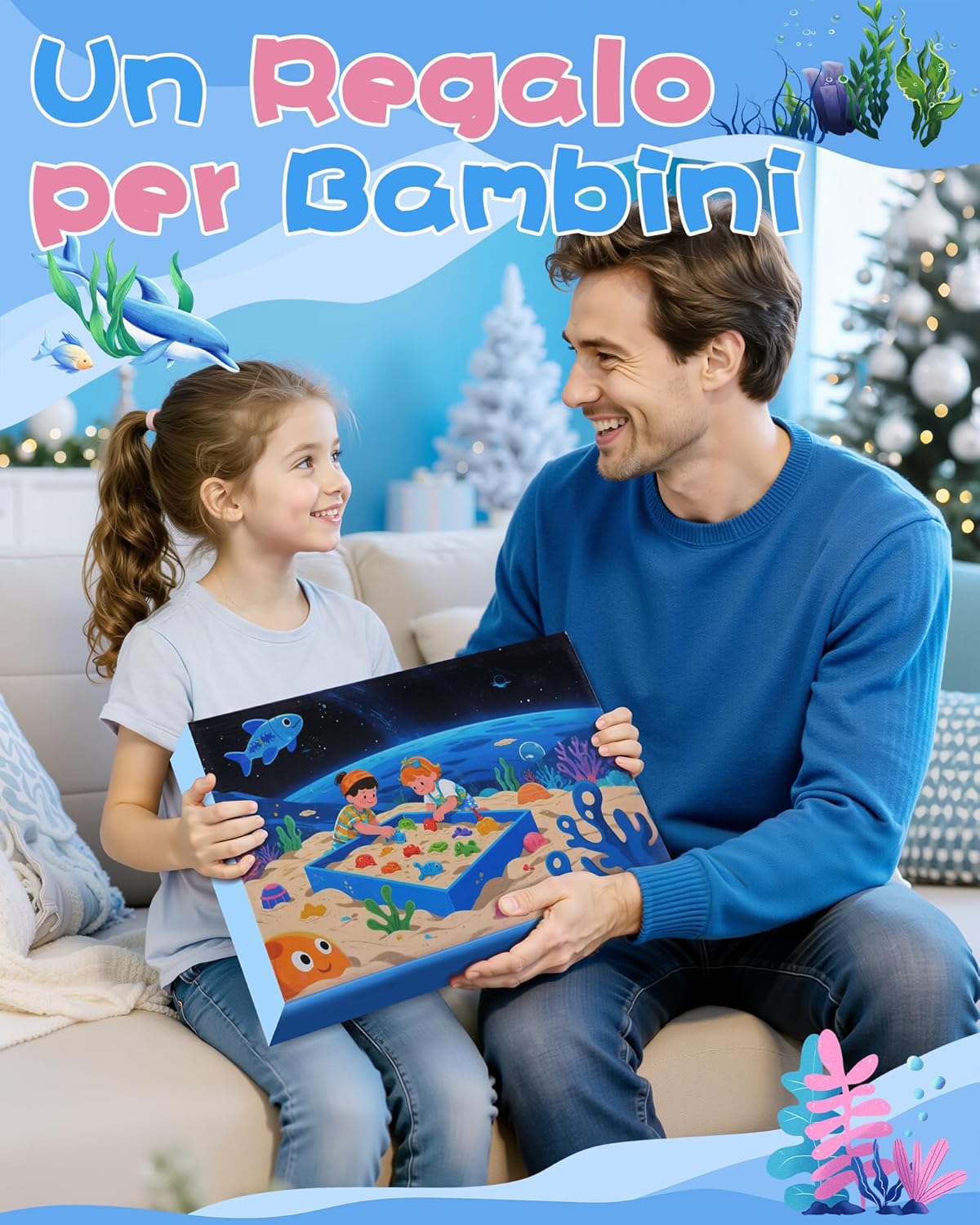 Detalle de cycletour Magic Sand Set Ocean Series – Sabbia magica blu con accessori (1 kg) per bambini dai 3 anni