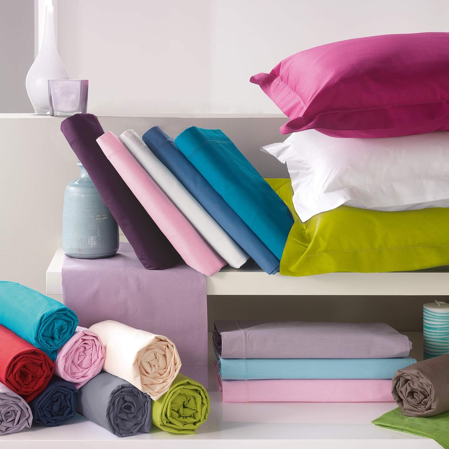 Detalle 2 de Drap plat Lina Gris Souris 180 x 290 cm