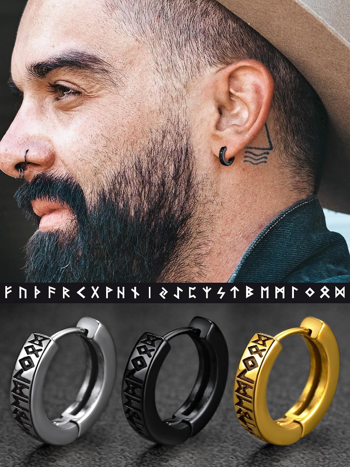 Thumbnail 6 de FaithHeart Orecchini Rune Vikinghe 11mm