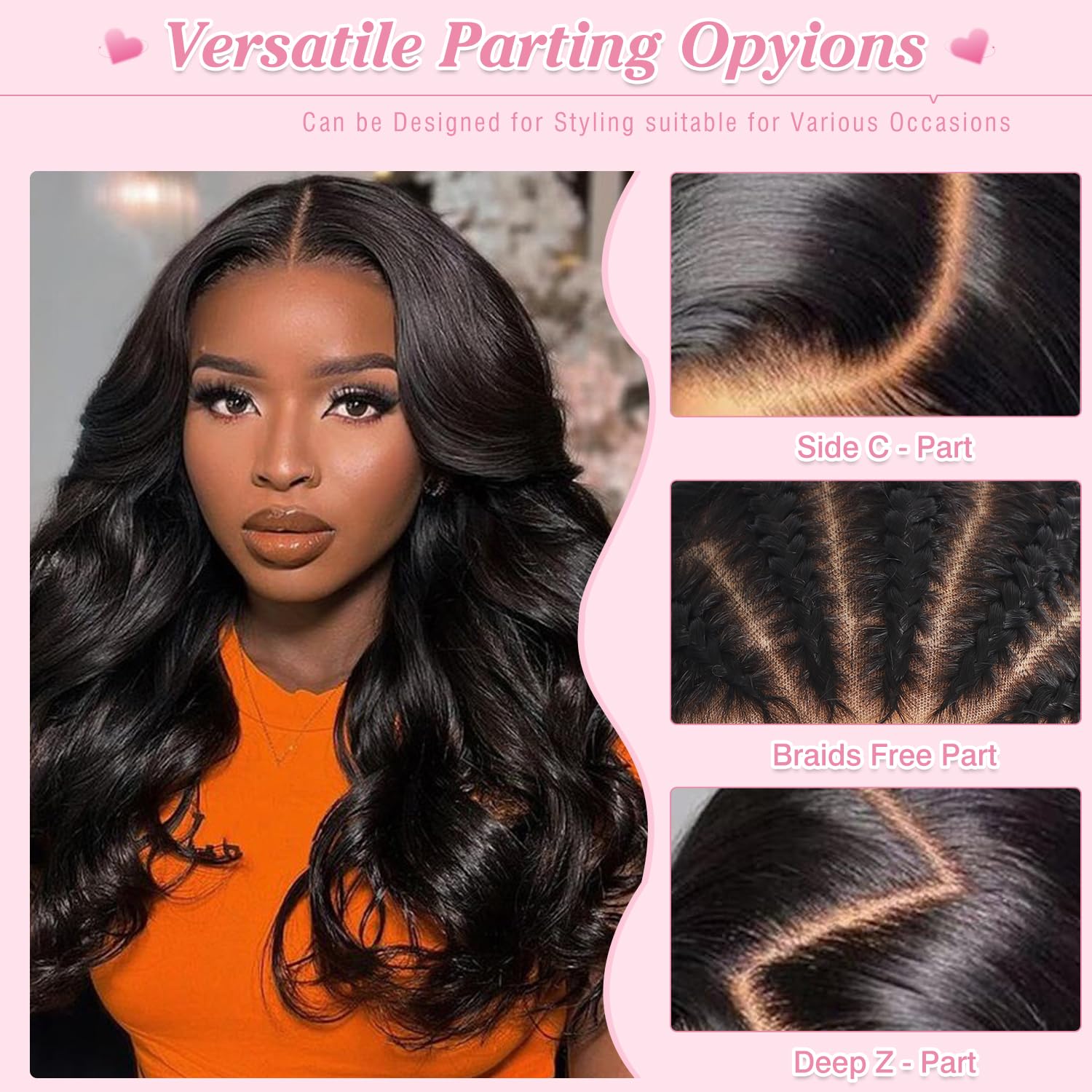 Detalle 2 de LEHOO 30 Inch 13x6 Body Wave Lace Front Wig – 220% Density, Virgin Brazilian Human Hair