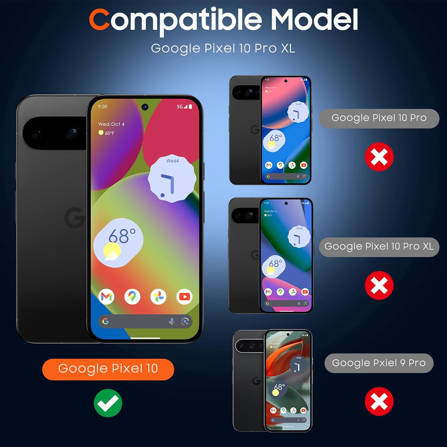Thumbnail 1 de UniqueMe Google Pixel 10 Screen Protector – 2+2 Pack (Tempered Glass) with Camera Lens Protection