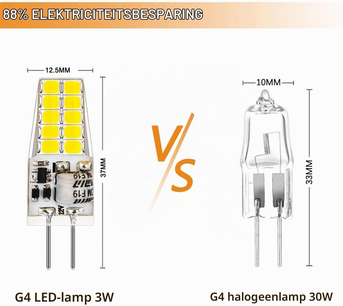 Detalle 2 de Auting G4-2835-20LED-CW G4-ledlampen 3,5 W, 3000 K, 400 lm, set van 10